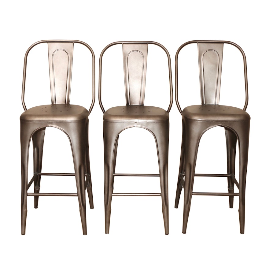 Restoration Hardware Vintage Style Steel Bar Stools