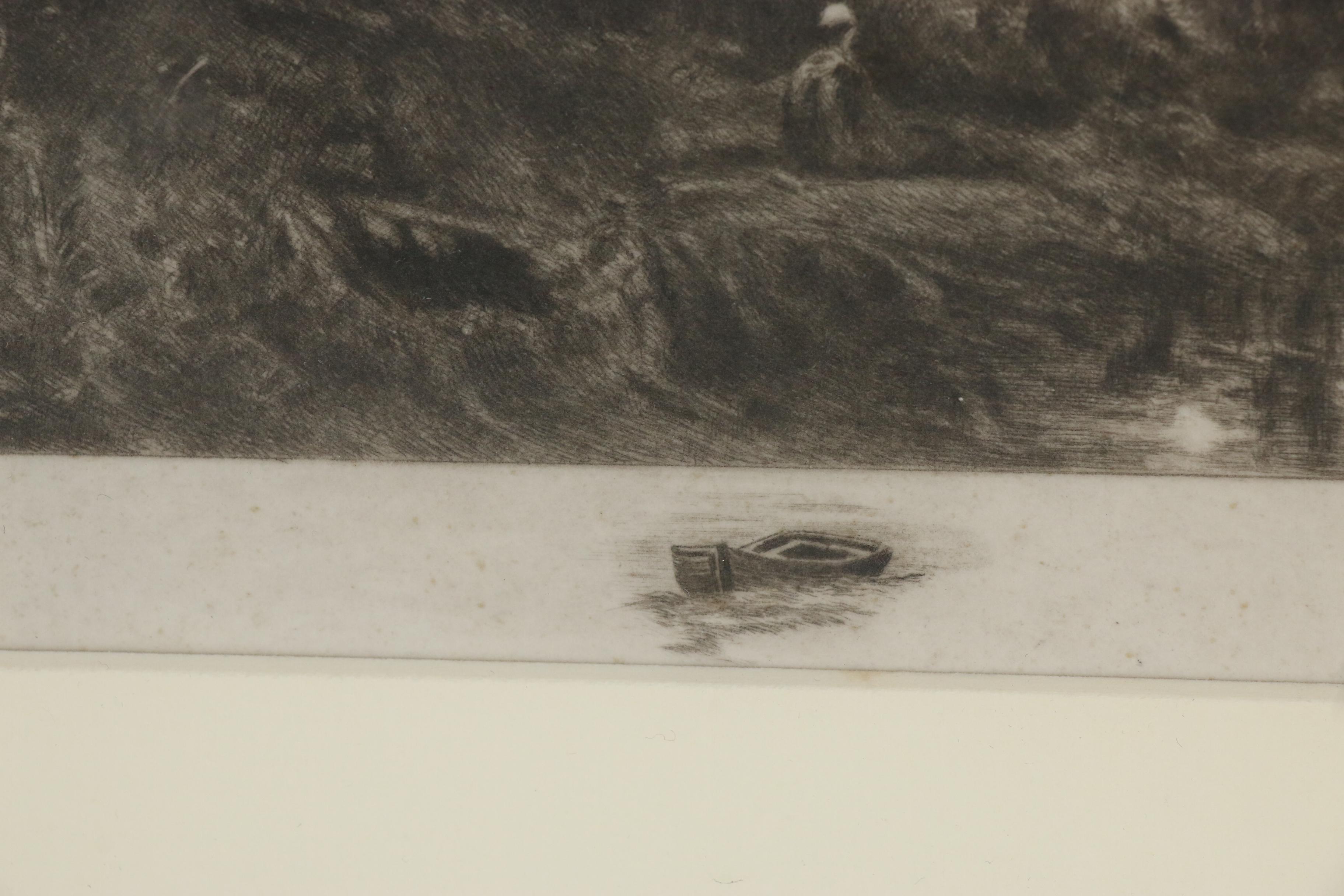 Antoine Monnier Etching After Jean Baptiste Camille Corot "Paysage", 1915