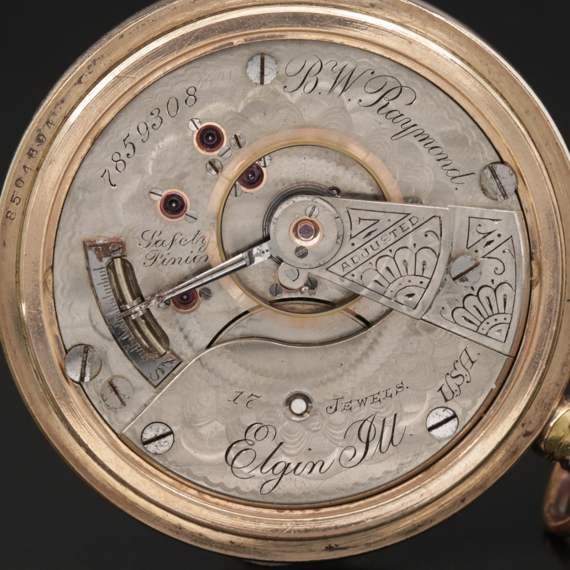 1899 Elgin B.W. Raymond Railroad Grade Pocket Watch