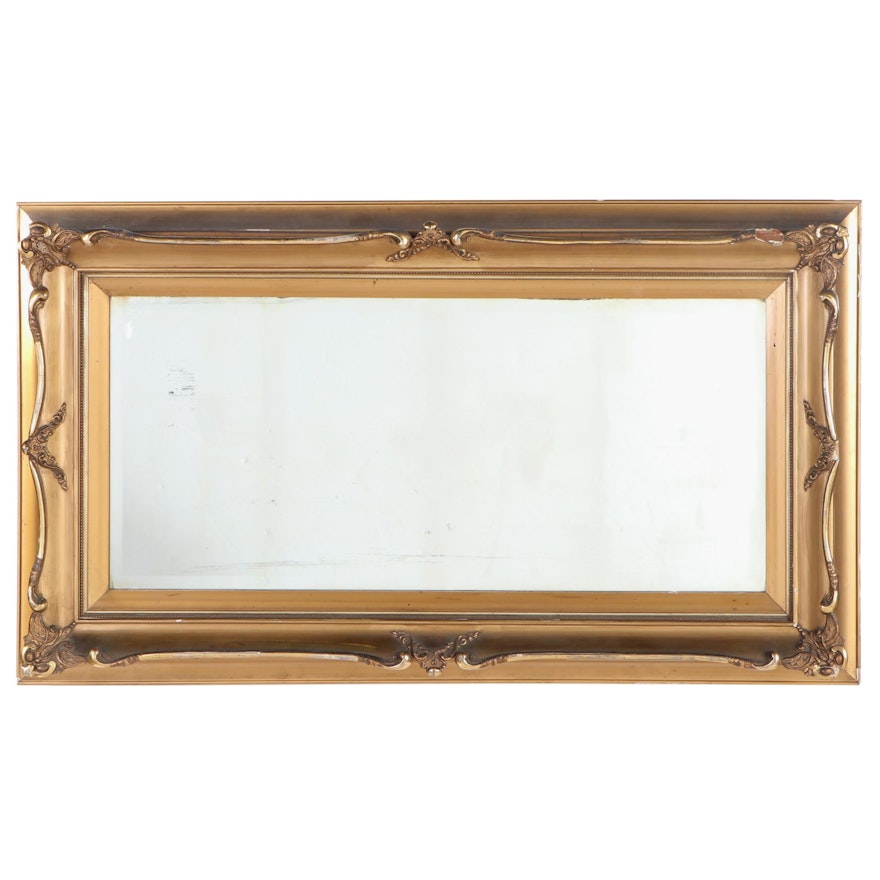 Beveled Glass Wall Mirror in Gilt Frame