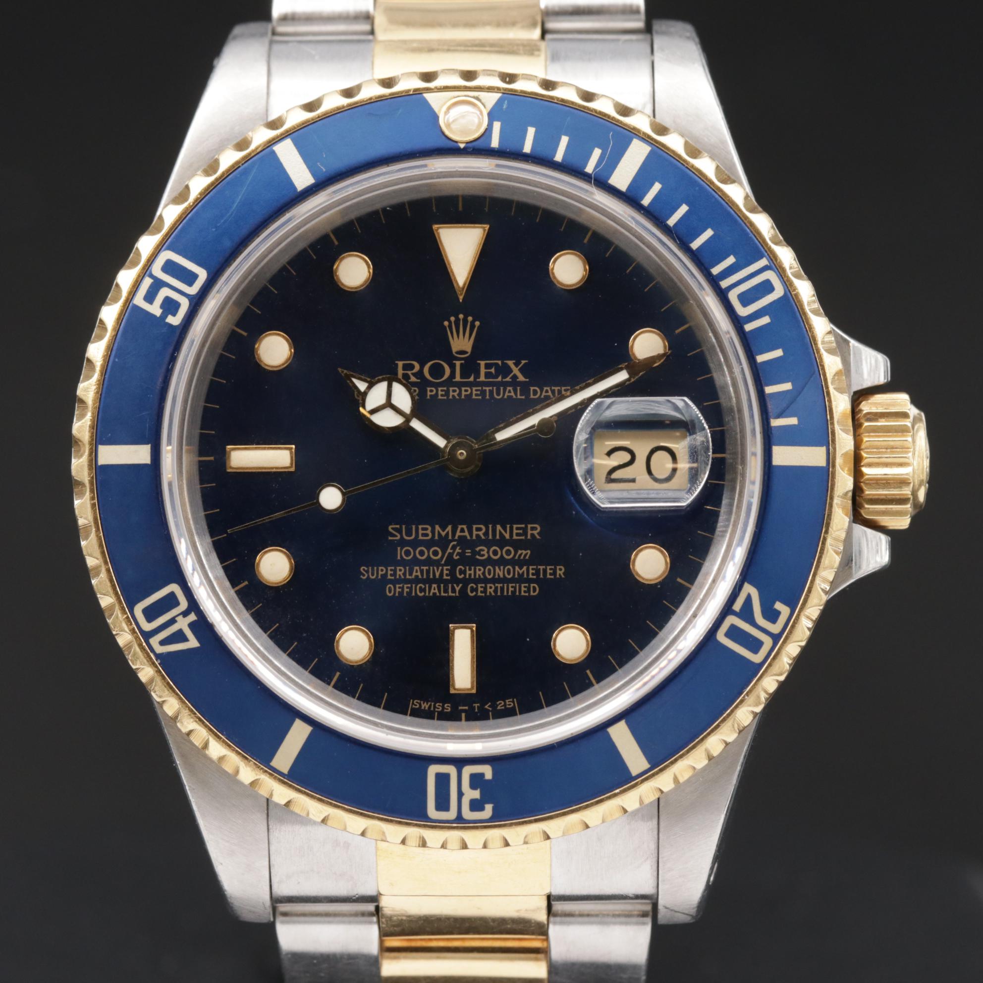Rolex Submariner 16803 18K Gold and Stainless Steel Automatic Watch