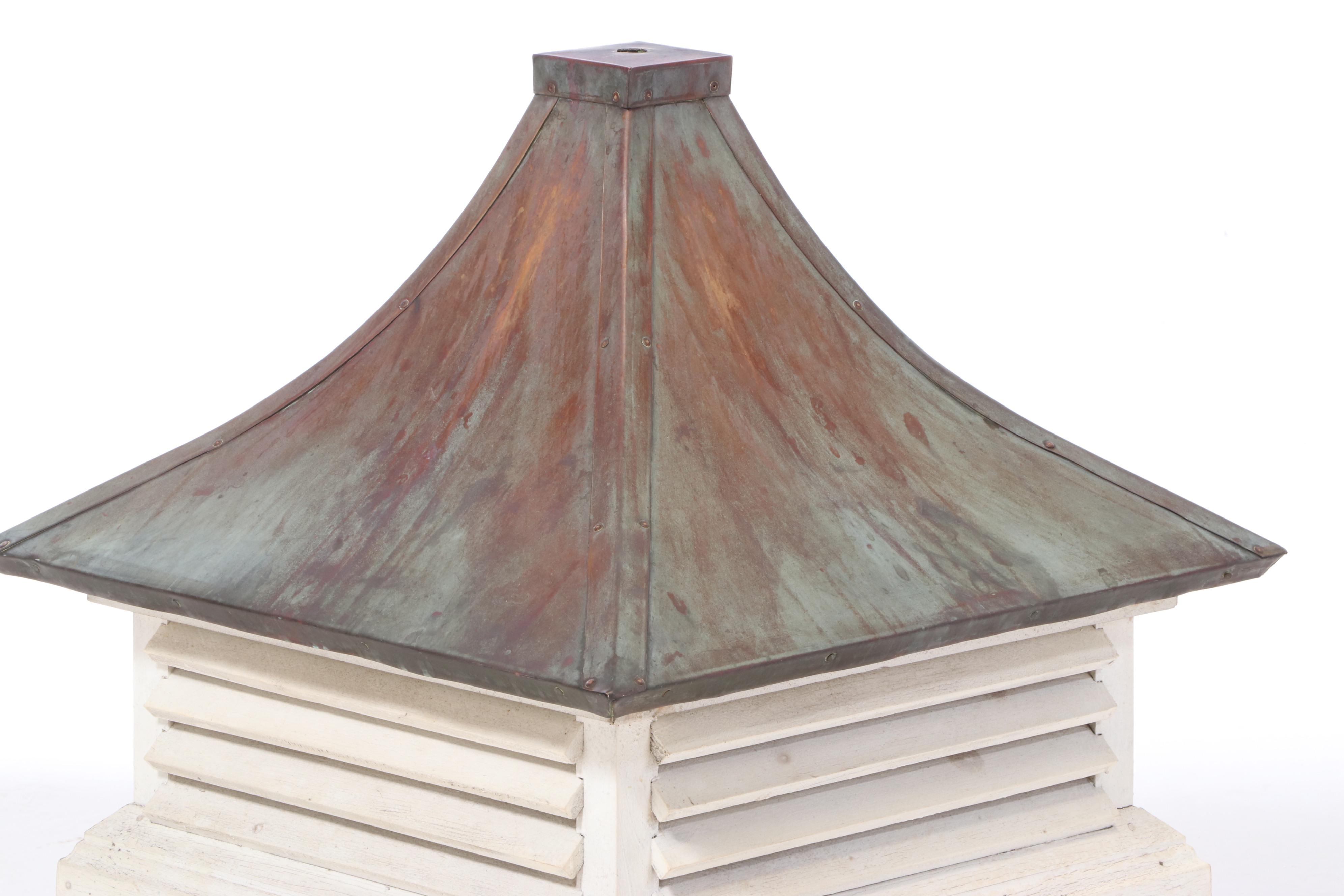 Copper-Mounted and White-Painted Wood Architectural Cupola