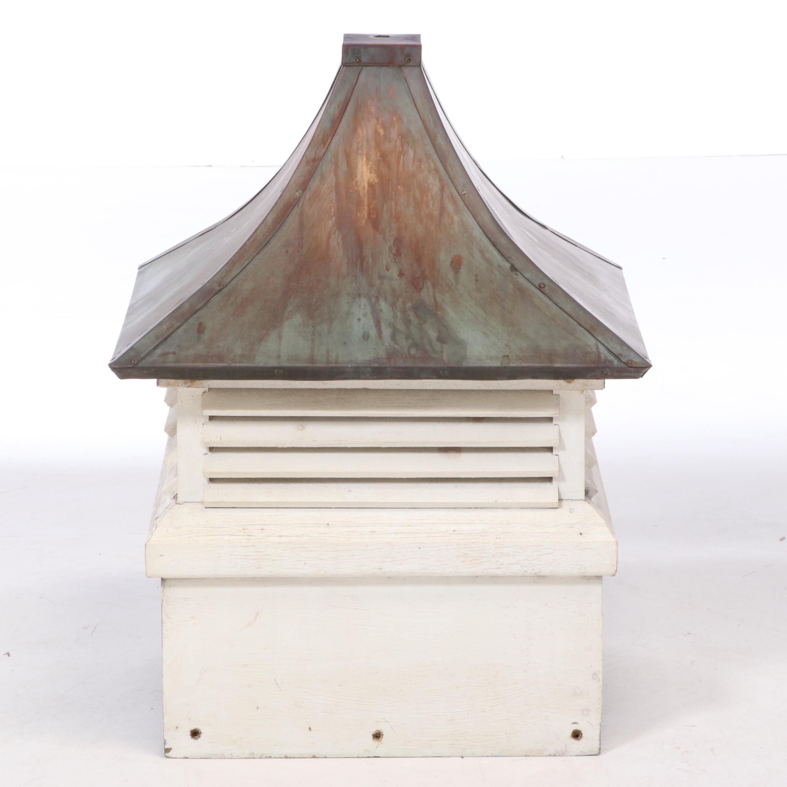Copper-Mounted and White-Painted Wood Architectural Cupola