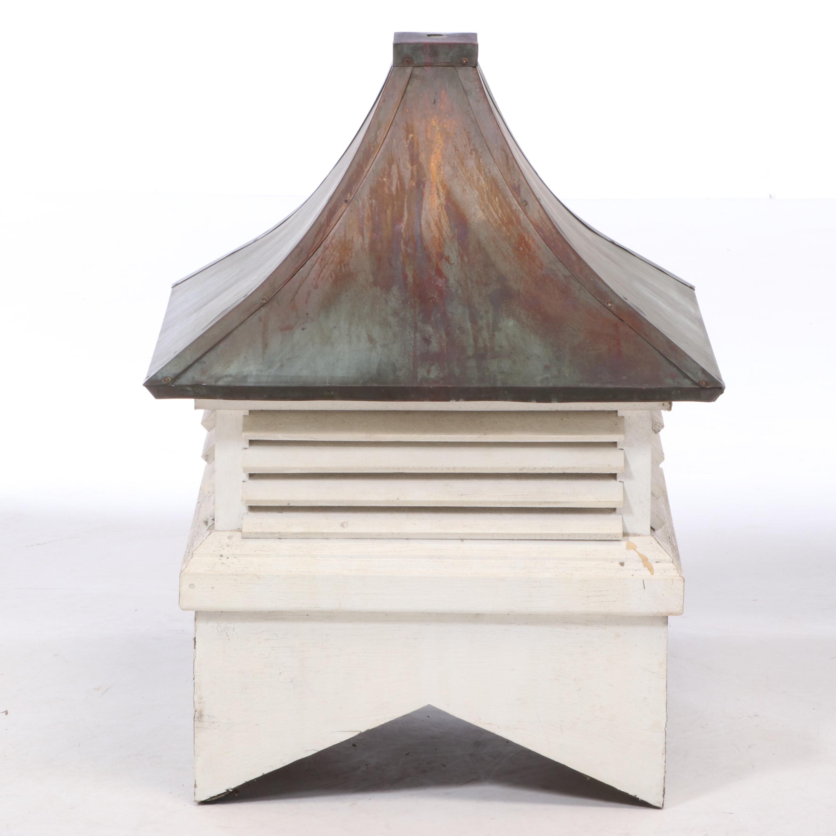 Copper-Mounted and White-Painted Wood Architectural Cupola