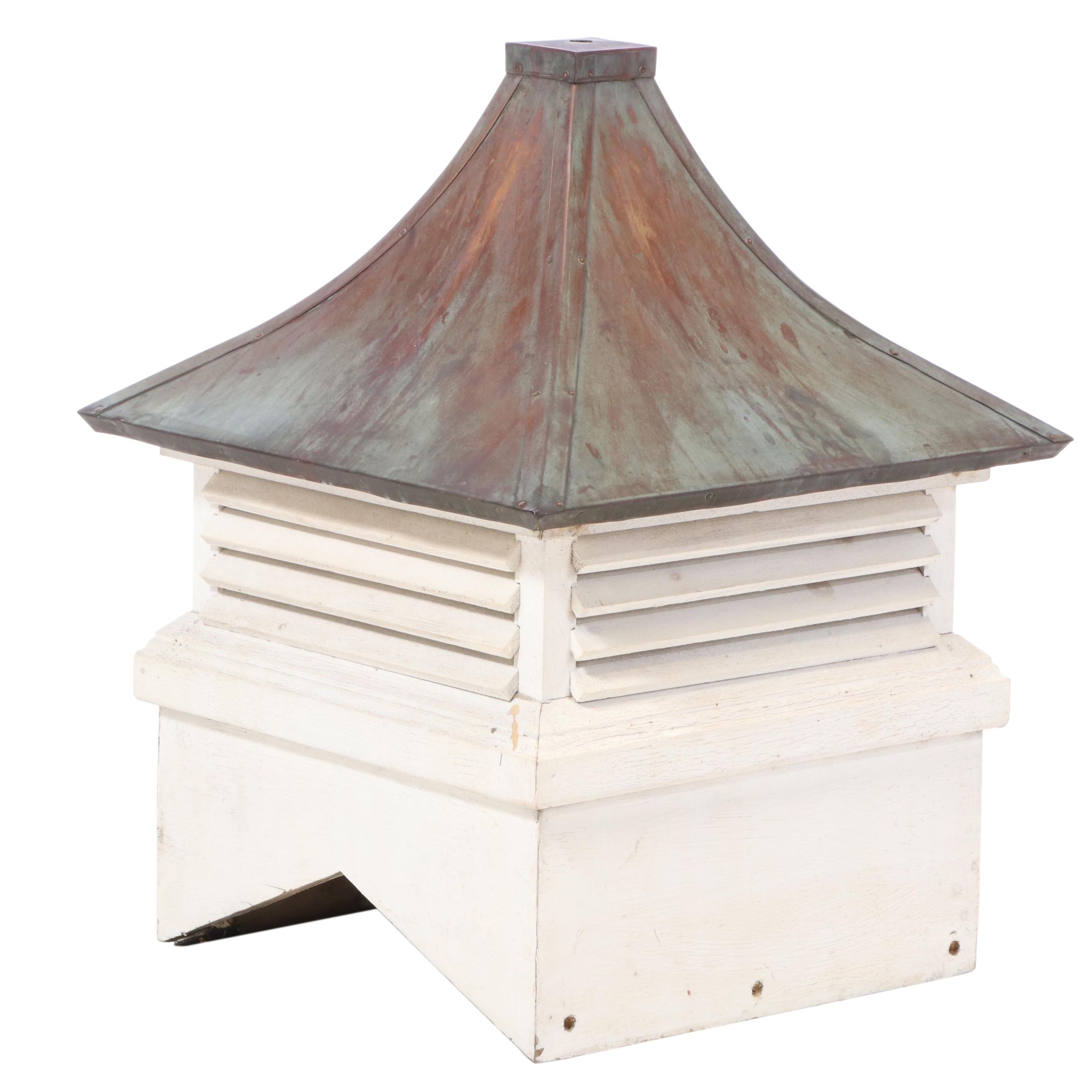 Copper-Mounted and White-Painted Wood Architectural Cupola