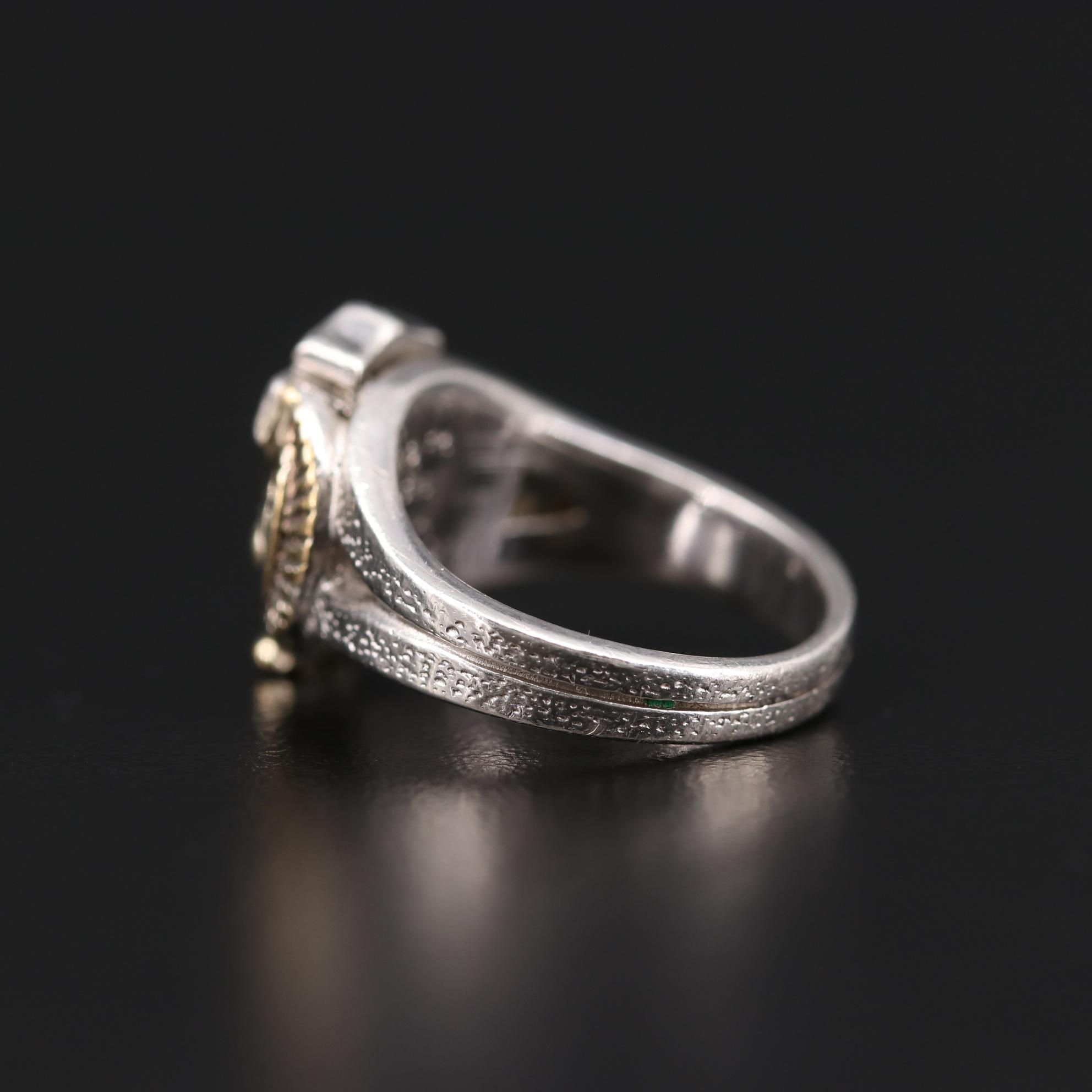 Franklin Mint Harley Davidson Bald Eagle and Shield Ring with Enamel Accents