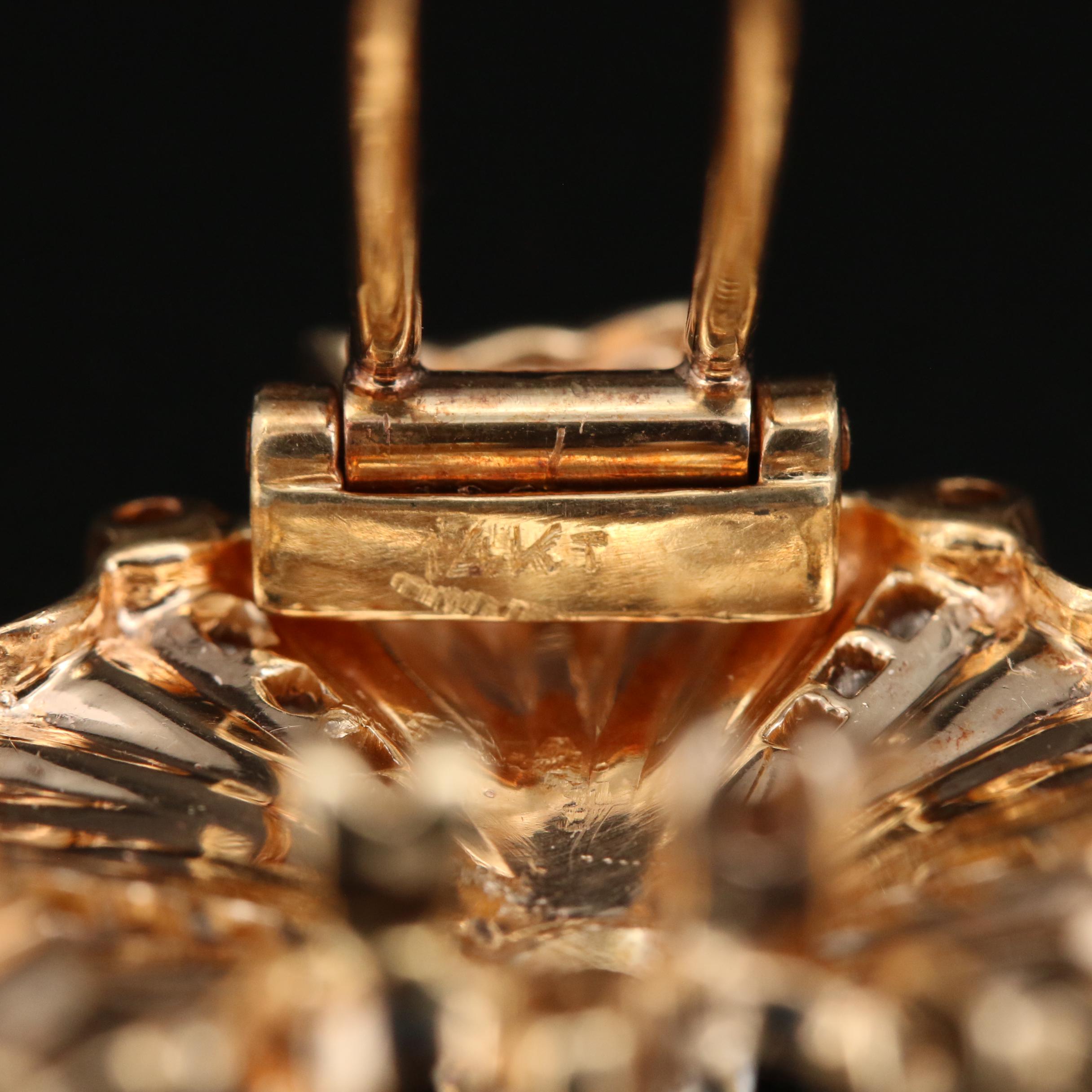 1940s Retro Tiffany & Co 14K Diamond Starburst Brooch