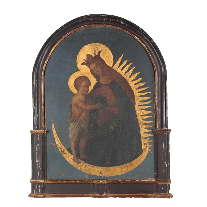 Italian School Oil Painting, The Madonna and Child