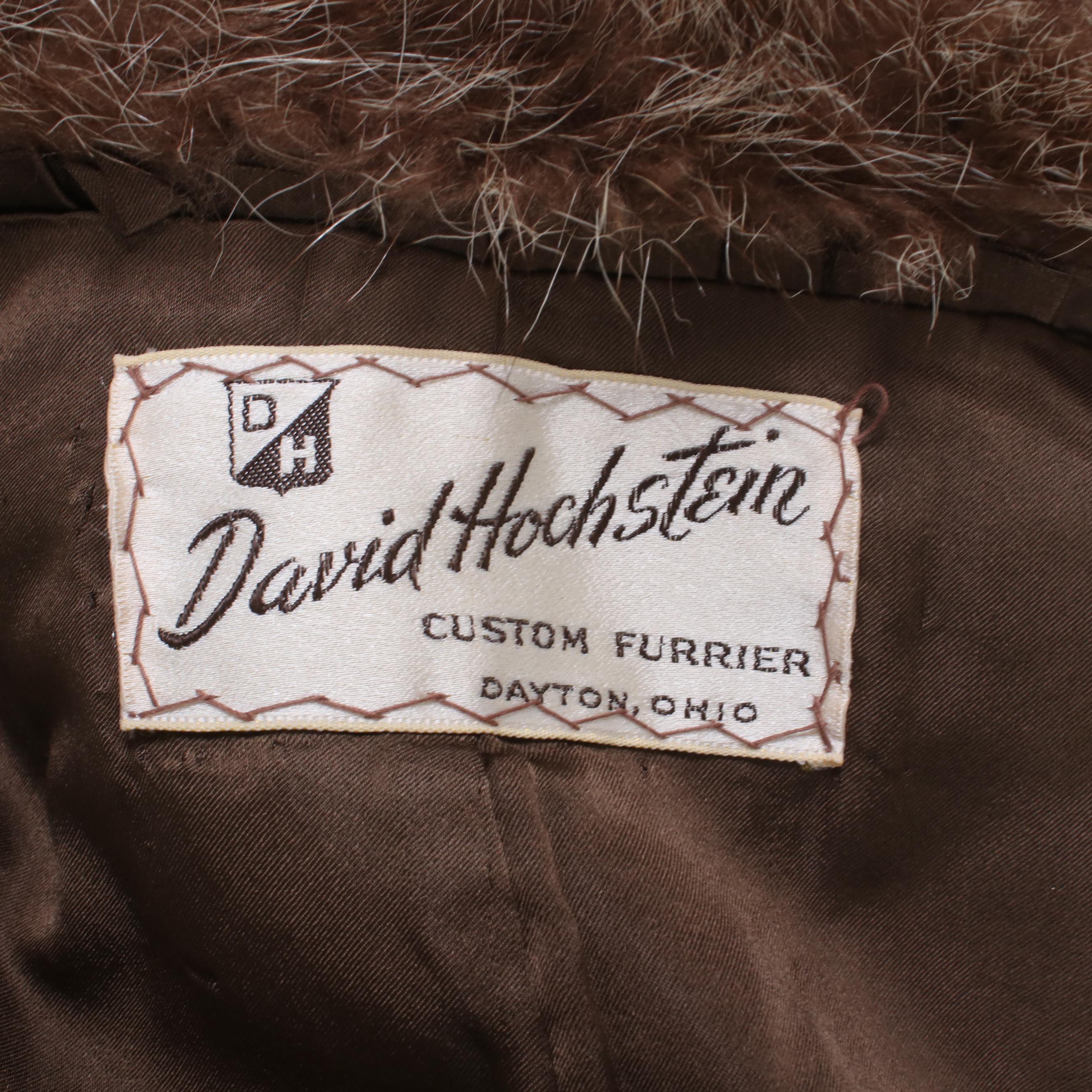 Beaver Fur Coat with Raccoon Fur Shawl Collar by David Hochstein