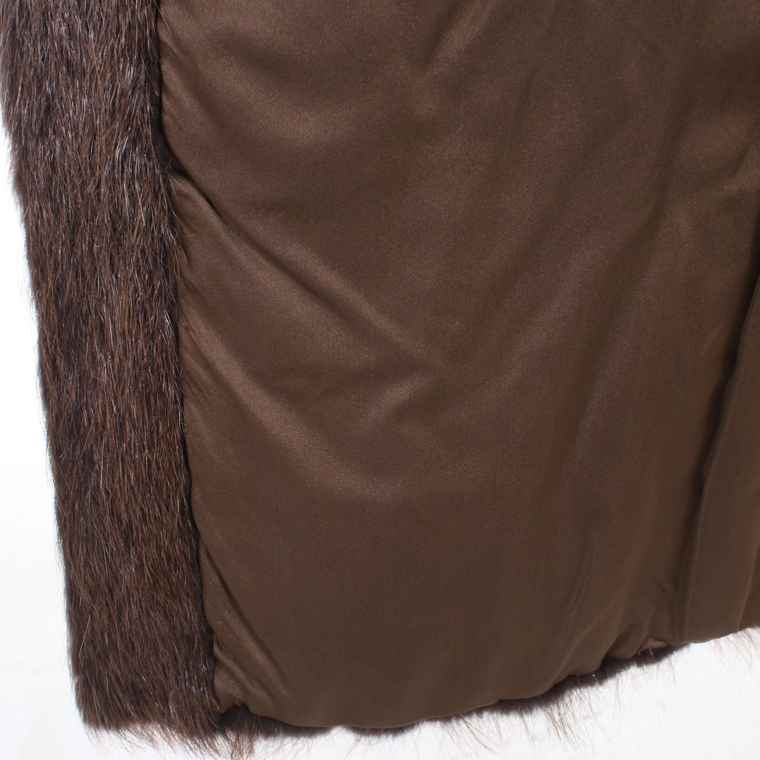 Beaver Fur Coat with Raccoon Fur Shawl Collar by David Hochstein
