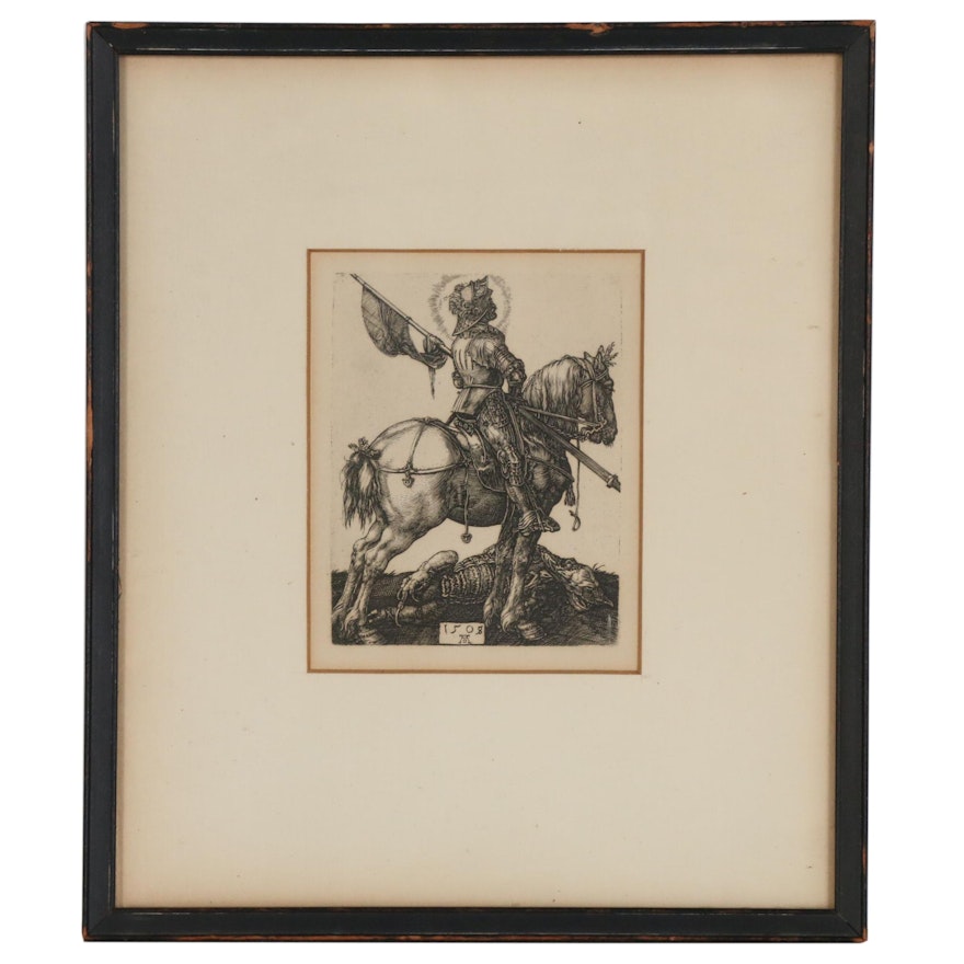 Line Photogravure After Albrecht Dürer "St. George on Horseback"