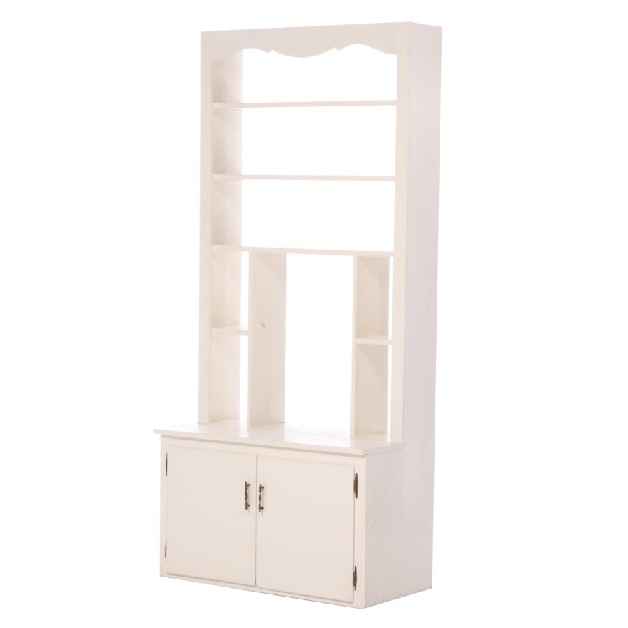 White-Painted Wood Stepback Bookcase