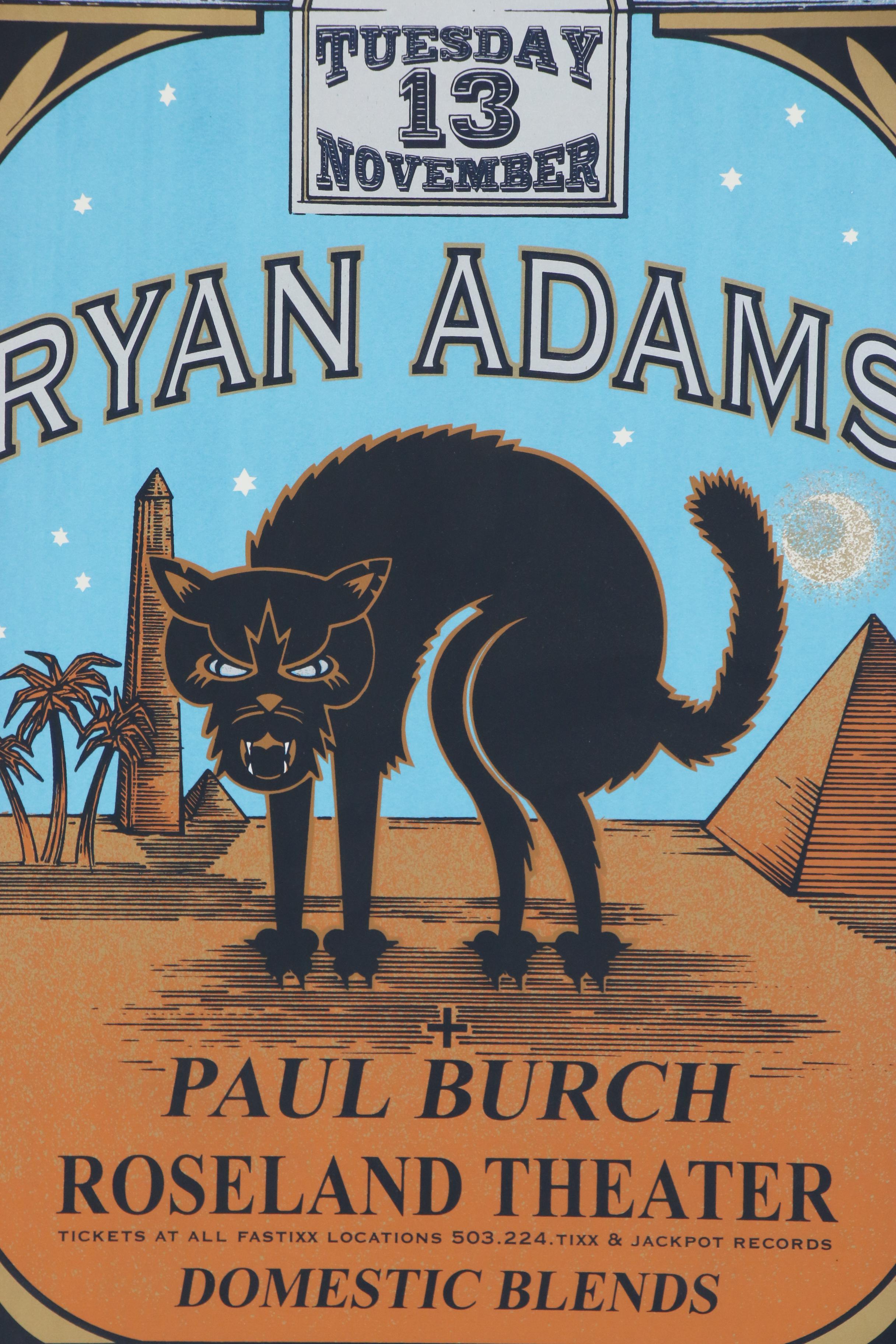 Mike King and Gary Houston Serigraph Poster for Ryan Adams at Roseland Theater