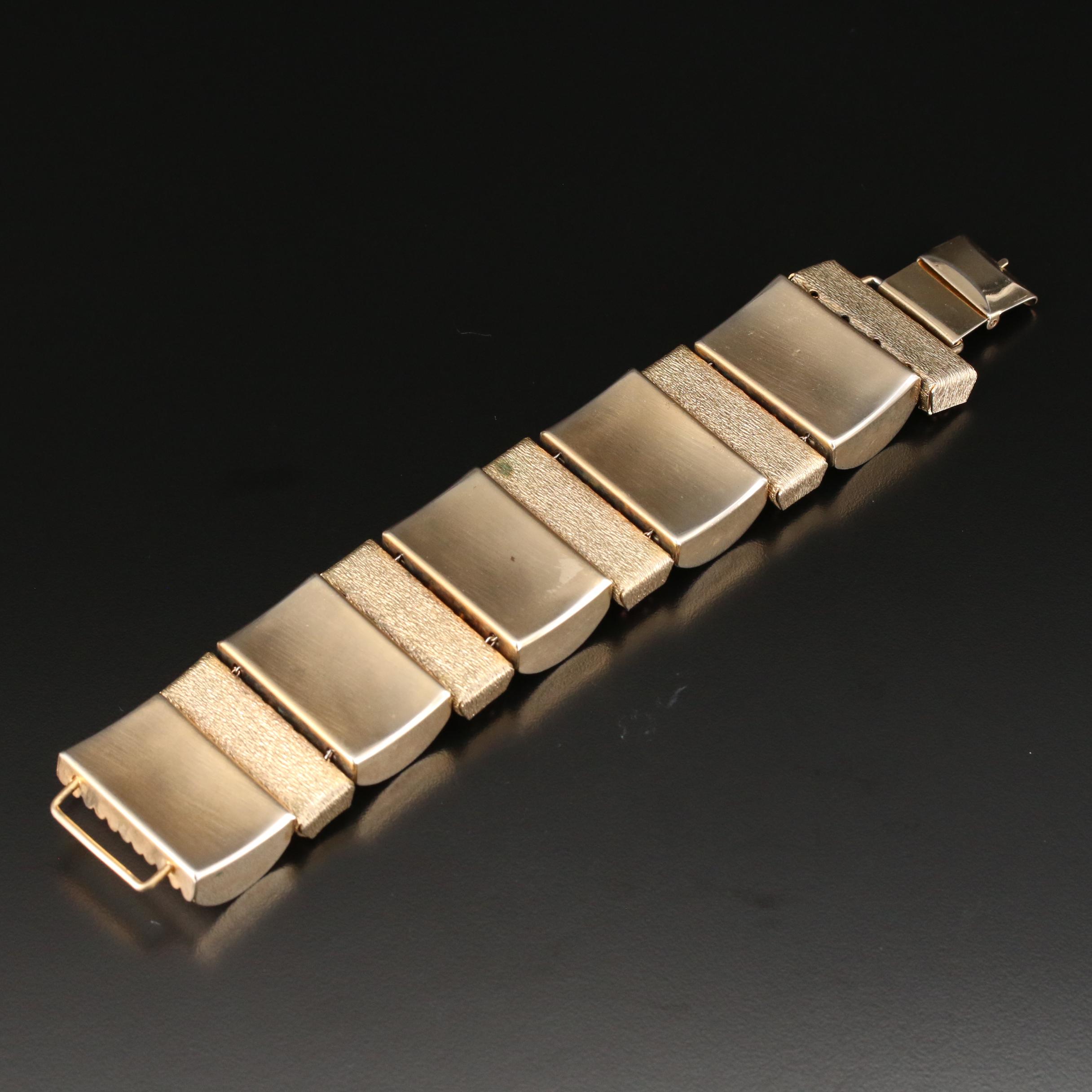 1950s Pink "Moonglow" and Rhinestone Bracelet