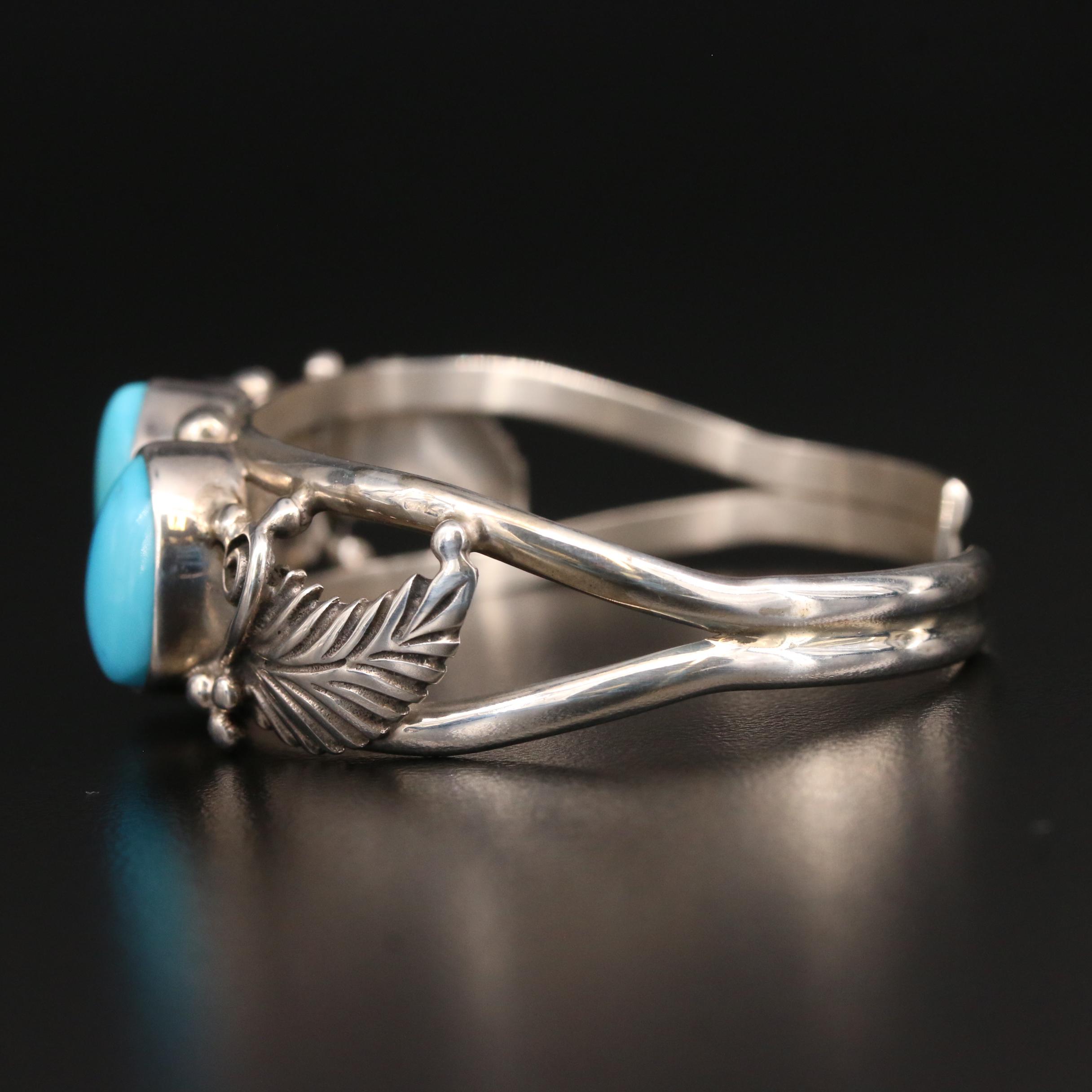 Abraham Begay Navajo Diné Sterling Turquoise Cuff Bracelet