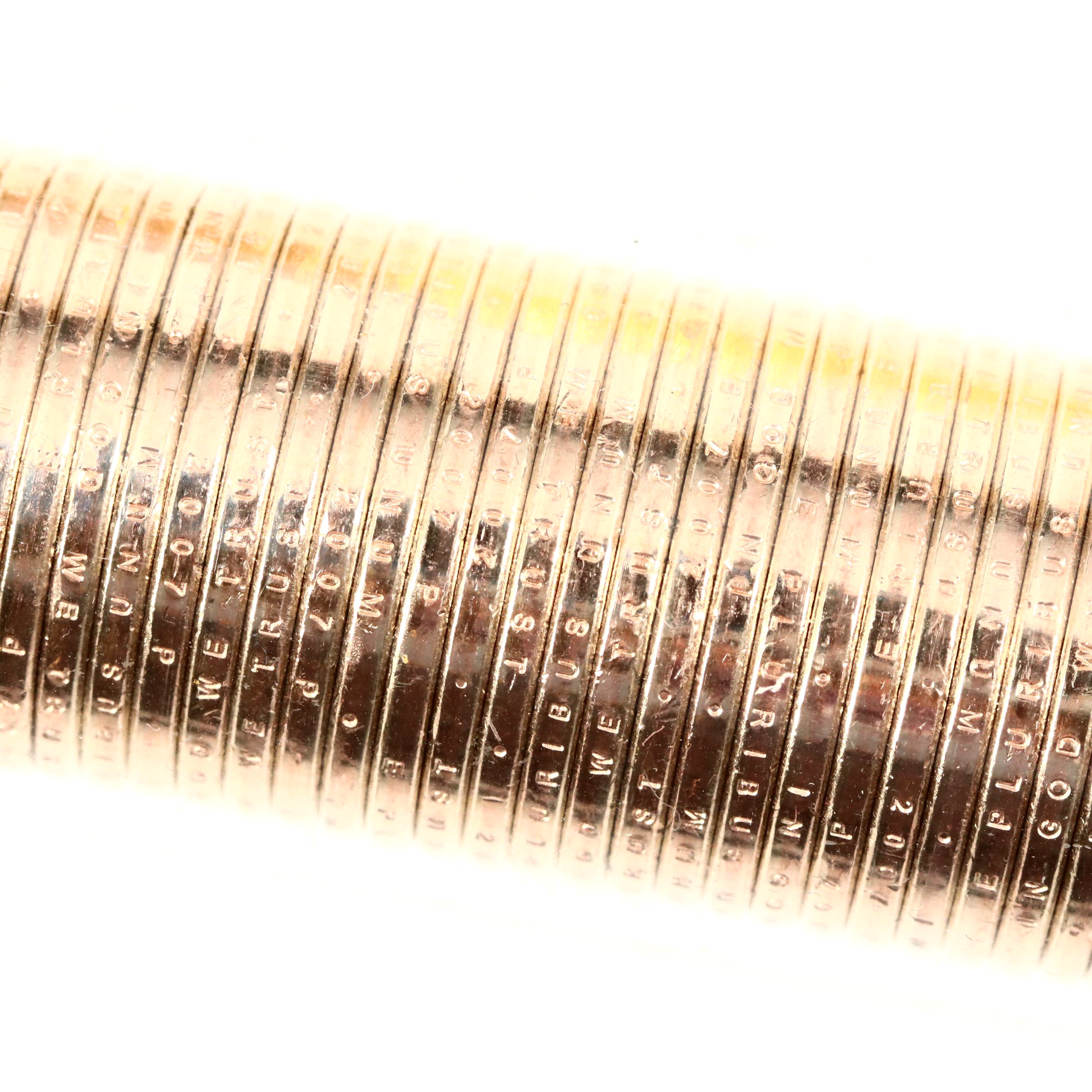 Ballistic Roll of Uncirculated George Washington Presidential One Dollar Coins