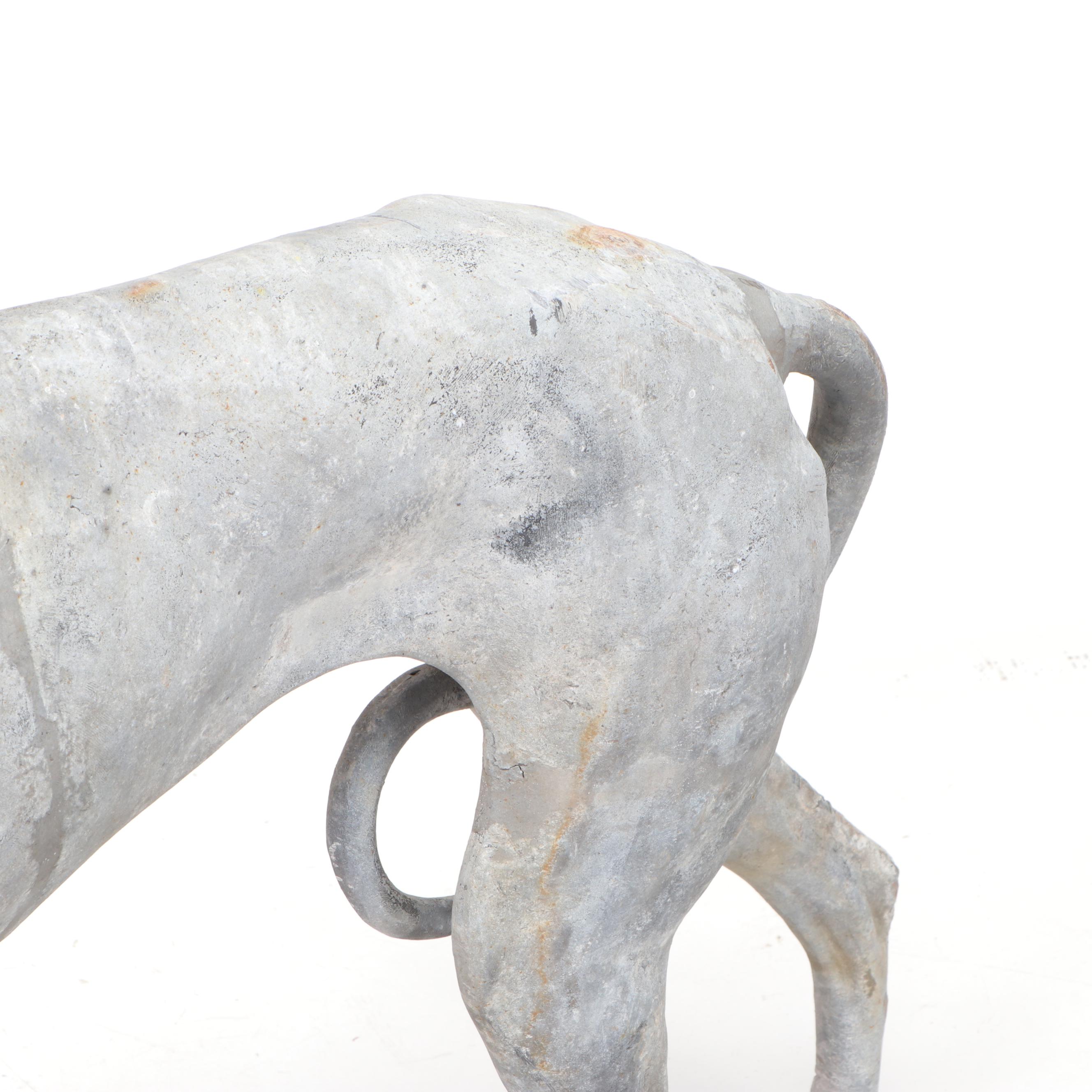 Cast Lead Life Size Greyhound Statue, Early 20th Century