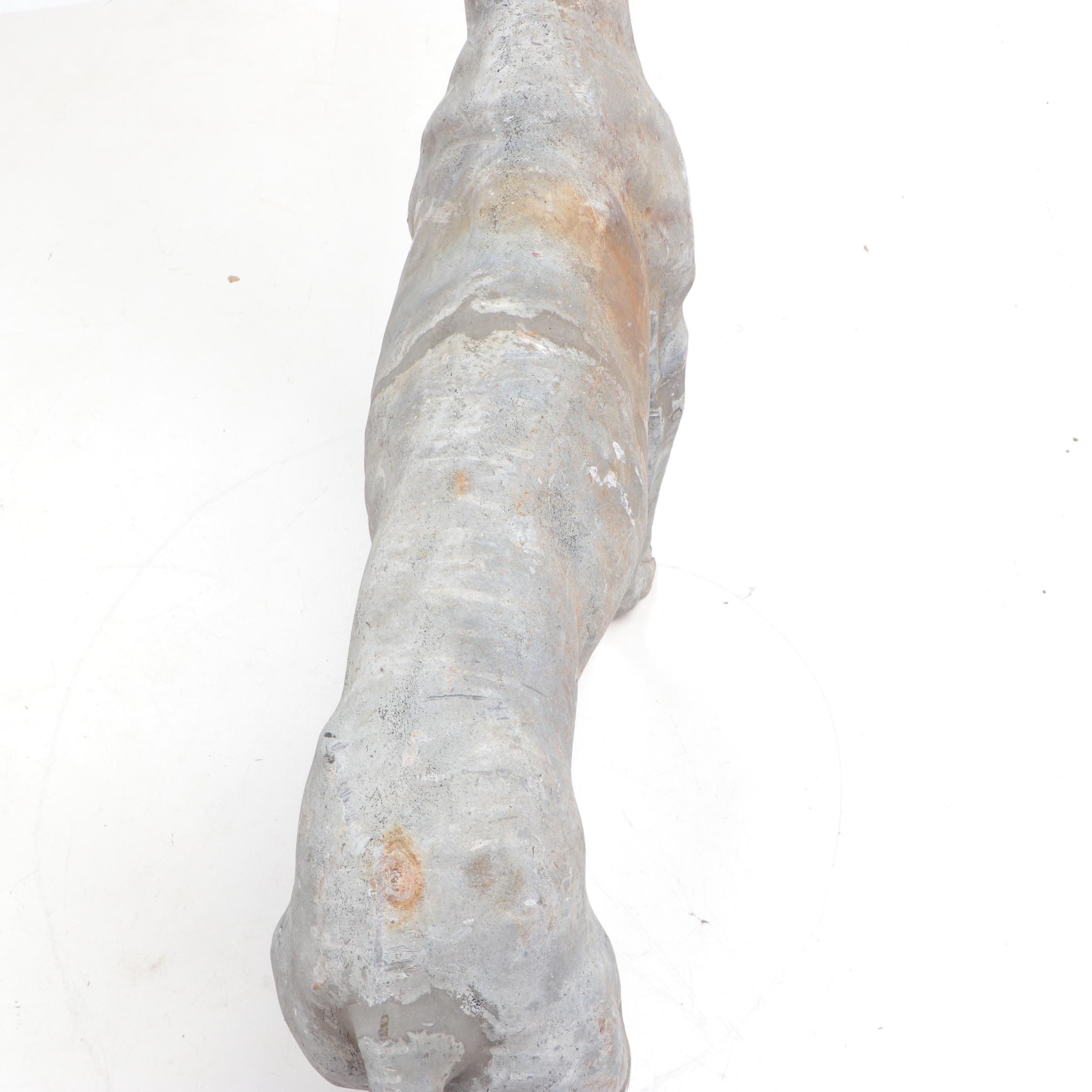 Cast Lead Life Size Greyhound Statue, Early 20th Century