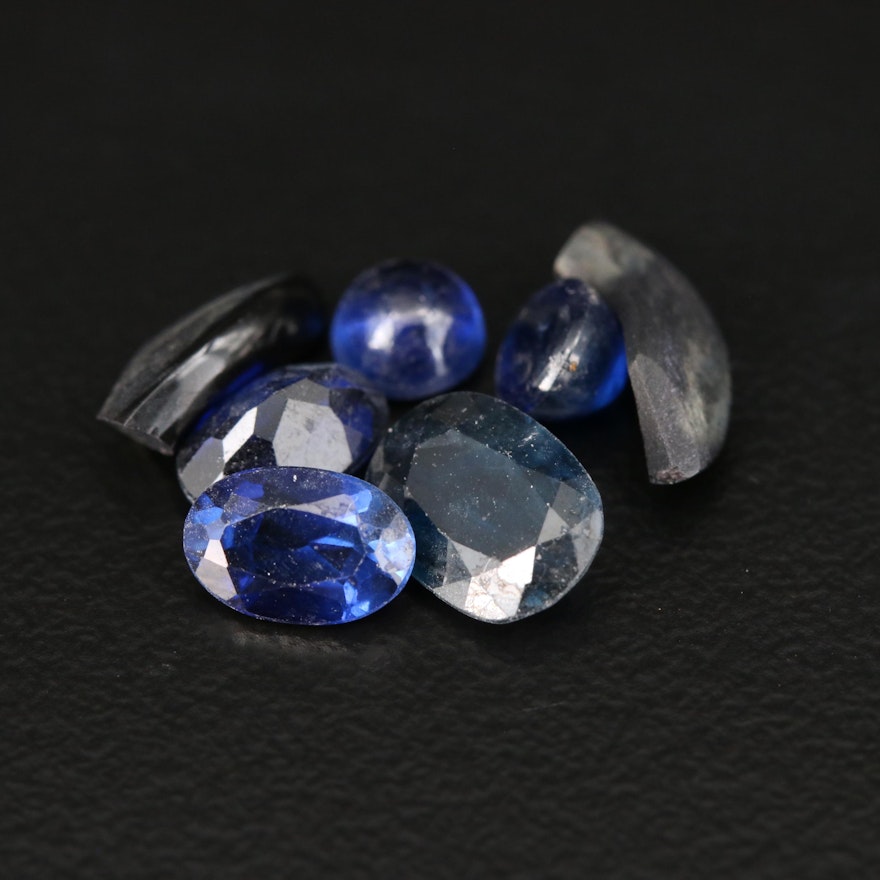 Loose 4.11 CTW Sapphire, Synthetic Sapphire and Black Onyx
