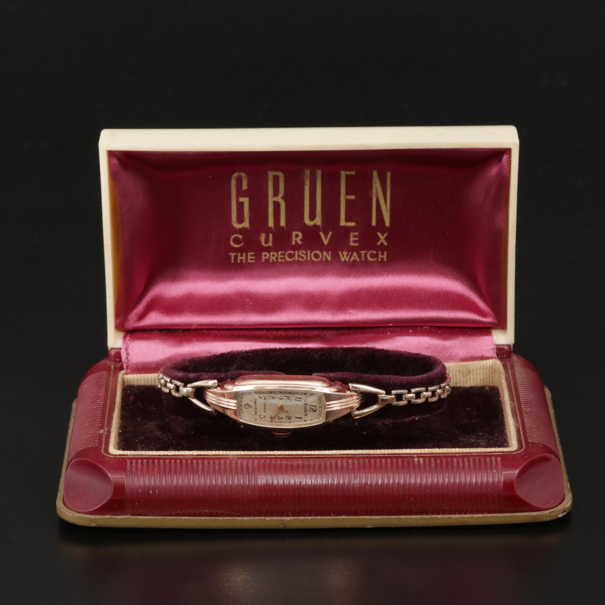 10K Gold Filled Gruen Veri-Thin and Curvex Watches, Vintage