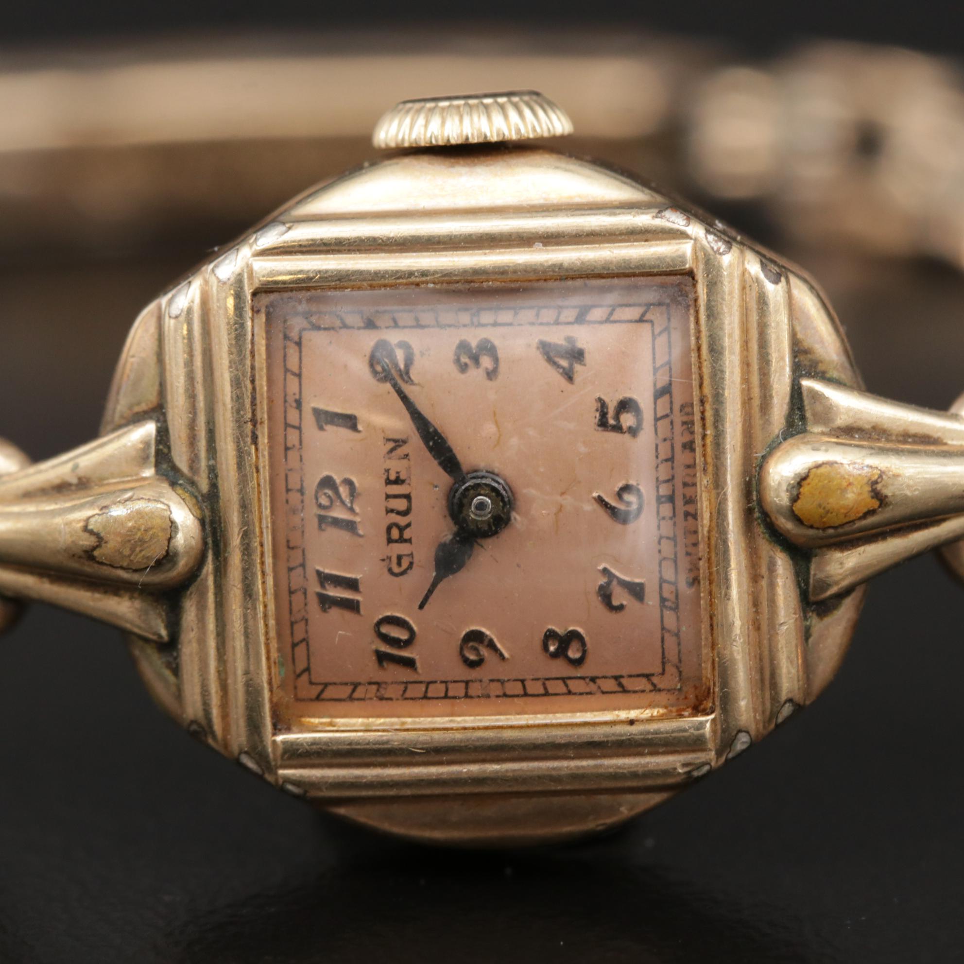 10K Gold Filled Gruen Veri-Thin and Curvex Watches, Vintage