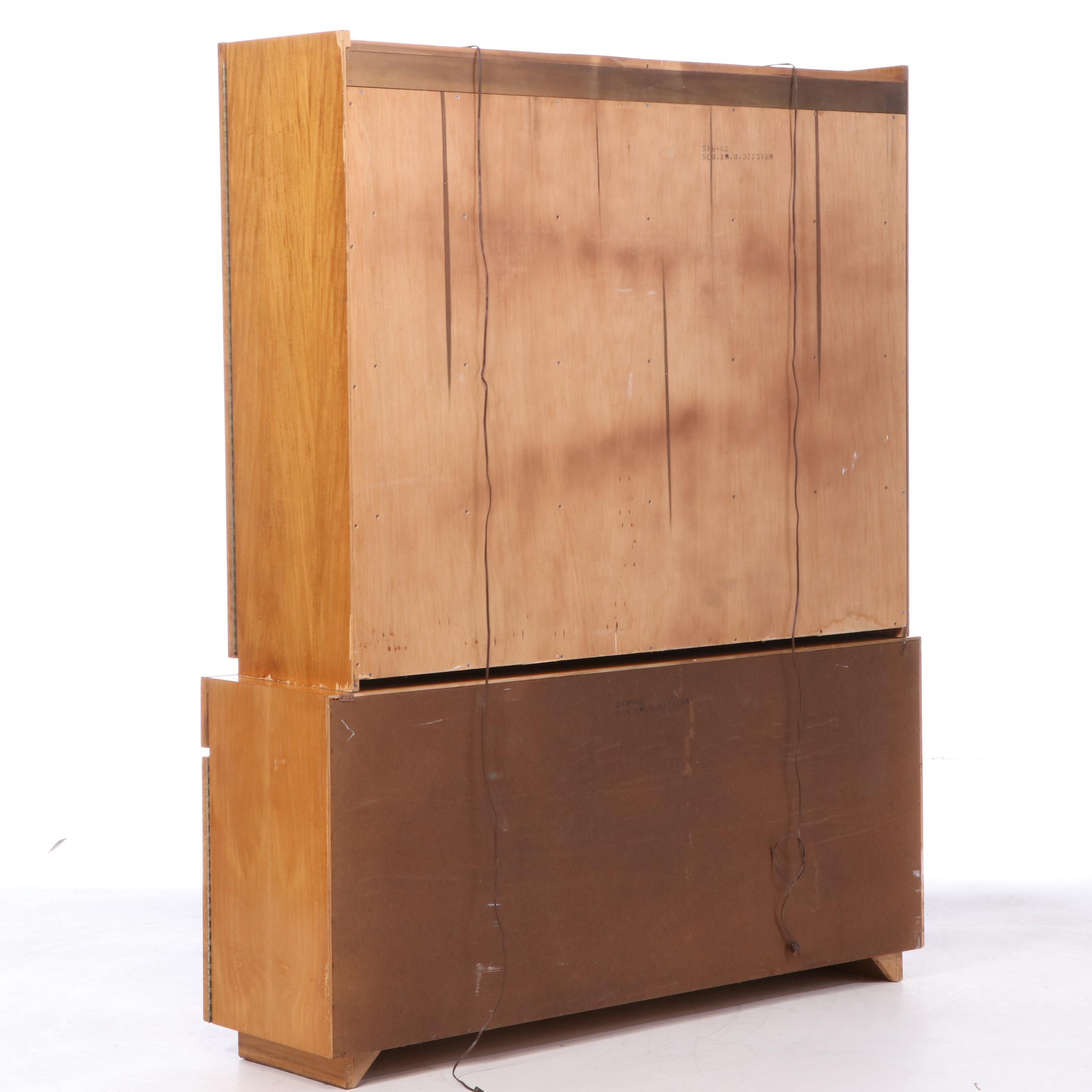 Lane Furniture Mid Century Modern Olive Ash Burl China Cabinet