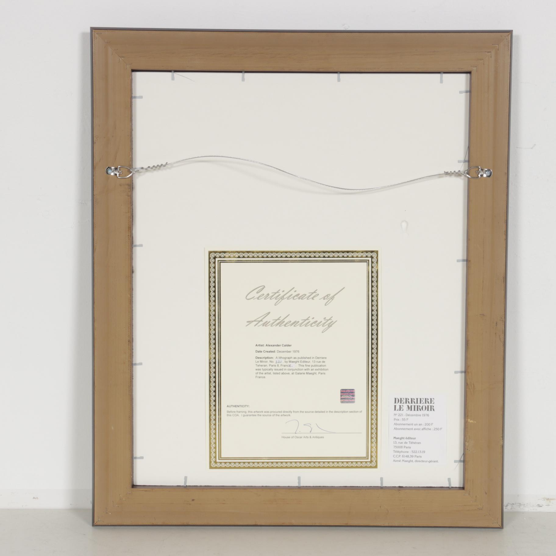 Alexander Calder Color Lithograph for "Derrière le Miroir", 1976