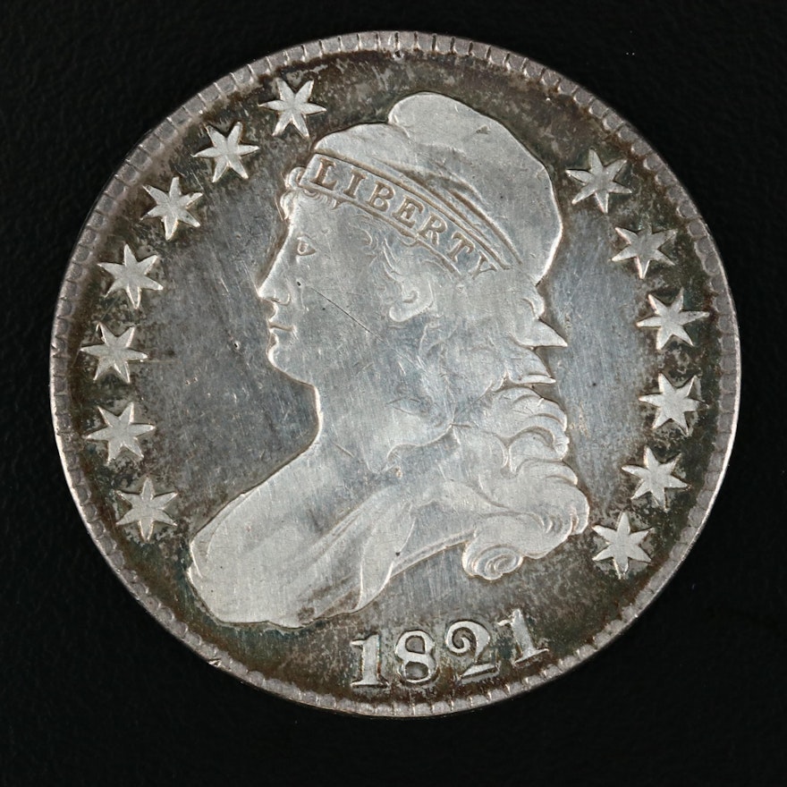 1821 Capped Bust Silver Half Dollar