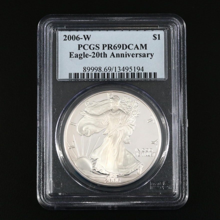 PCGS Graded PR69DCAM 2006-W $1 Proof American Silver Eagle