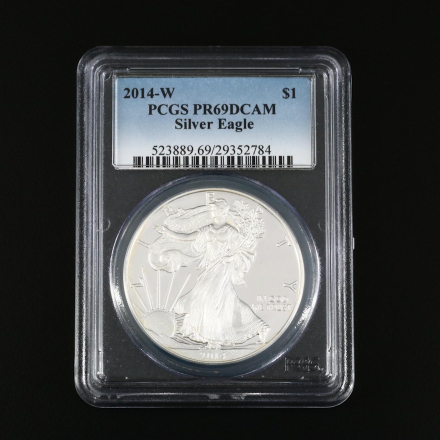 PCGS Graded PR69DCAM 2014-W $1 Proof American Silver Eagle