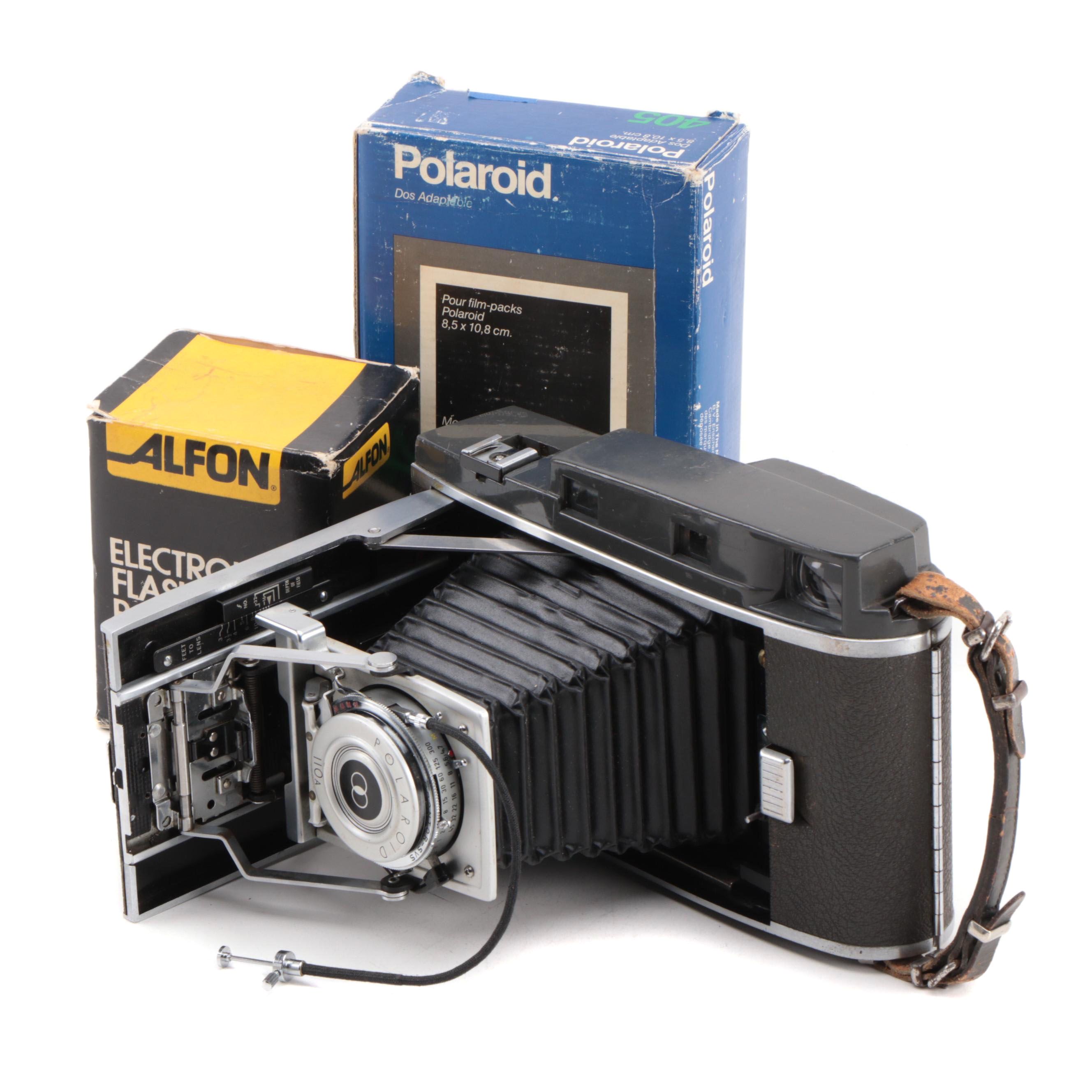 Polaroid Pathfinder Land Camera Model 110A with Alfon Flash, 1950s