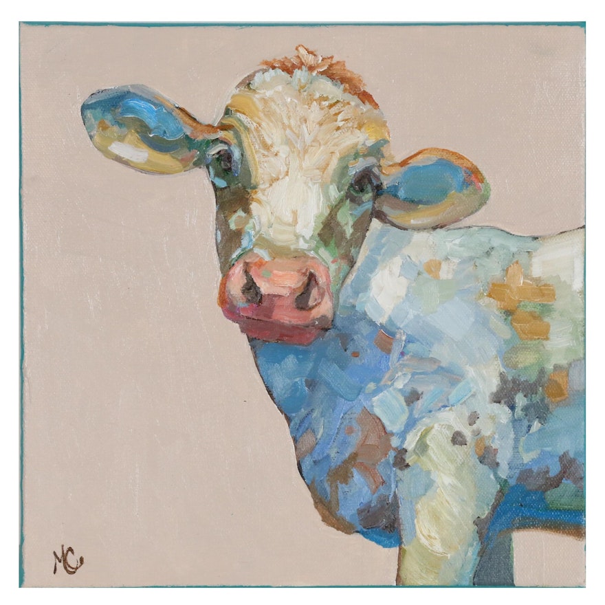 Monica Cascio Oil Painting of Cow