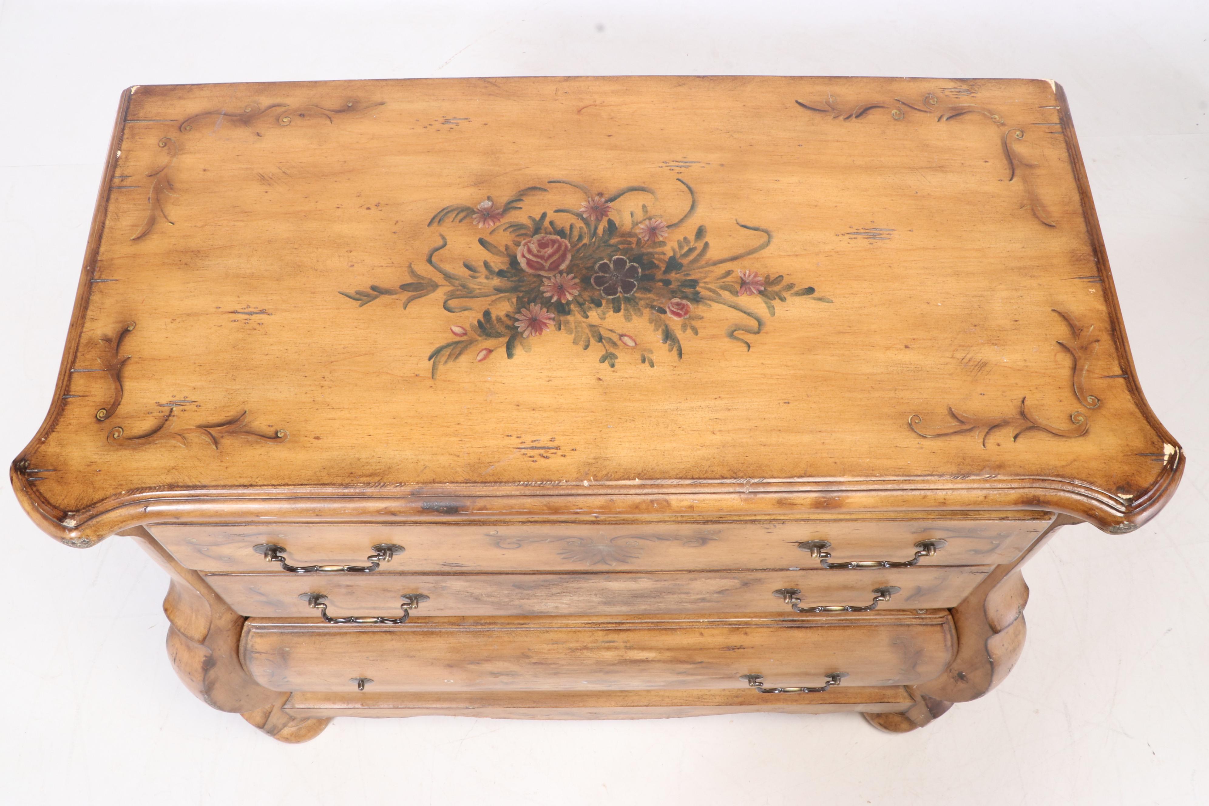 Schnadig Paint-Decorated Wood Chest of Drawers, Late 20th Century
