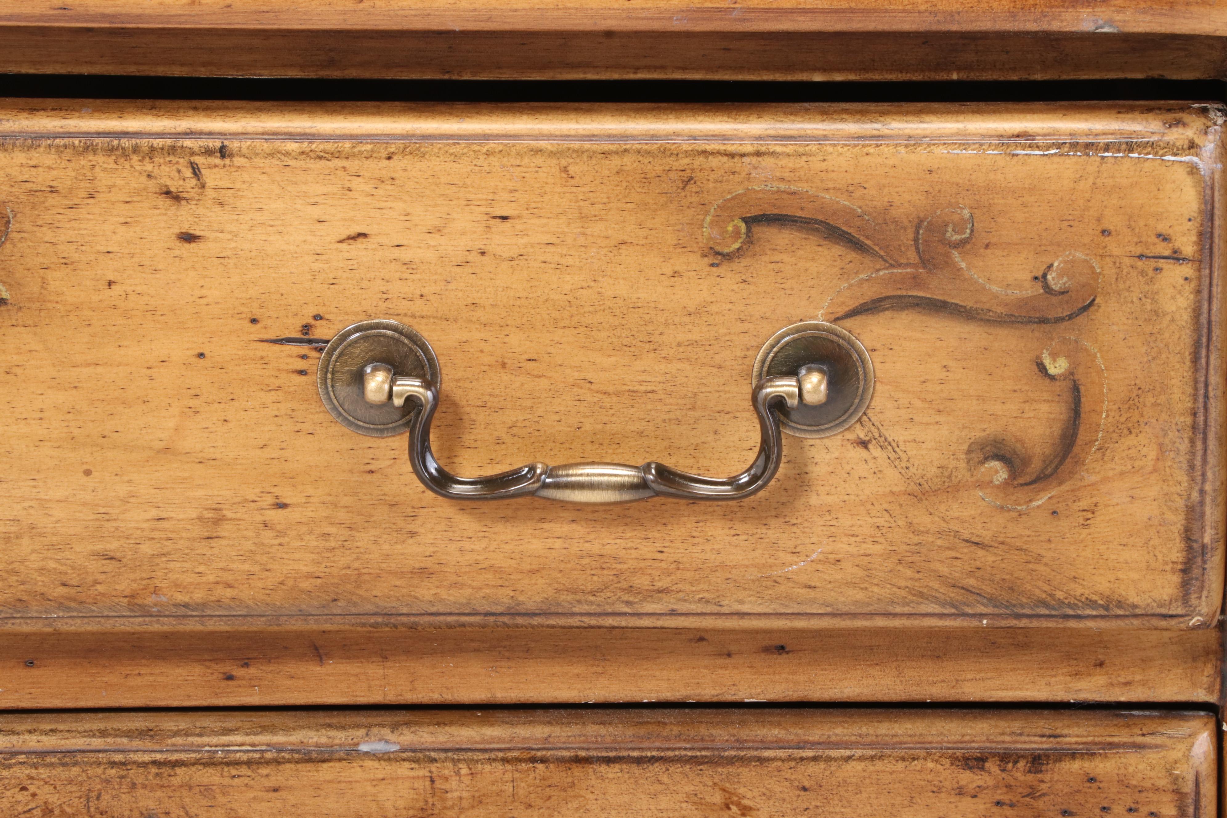 Schnadig Paint-Decorated Wood Chest of Drawers, Late 20th Century