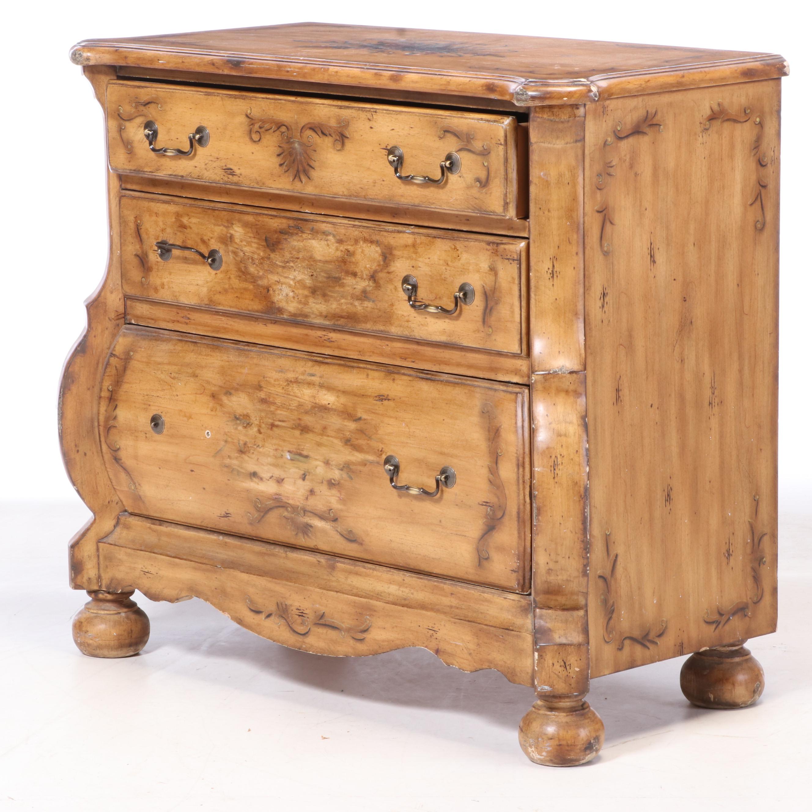 Schnadig Paint-Decorated Wood Chest of Drawers, Late 20th Century