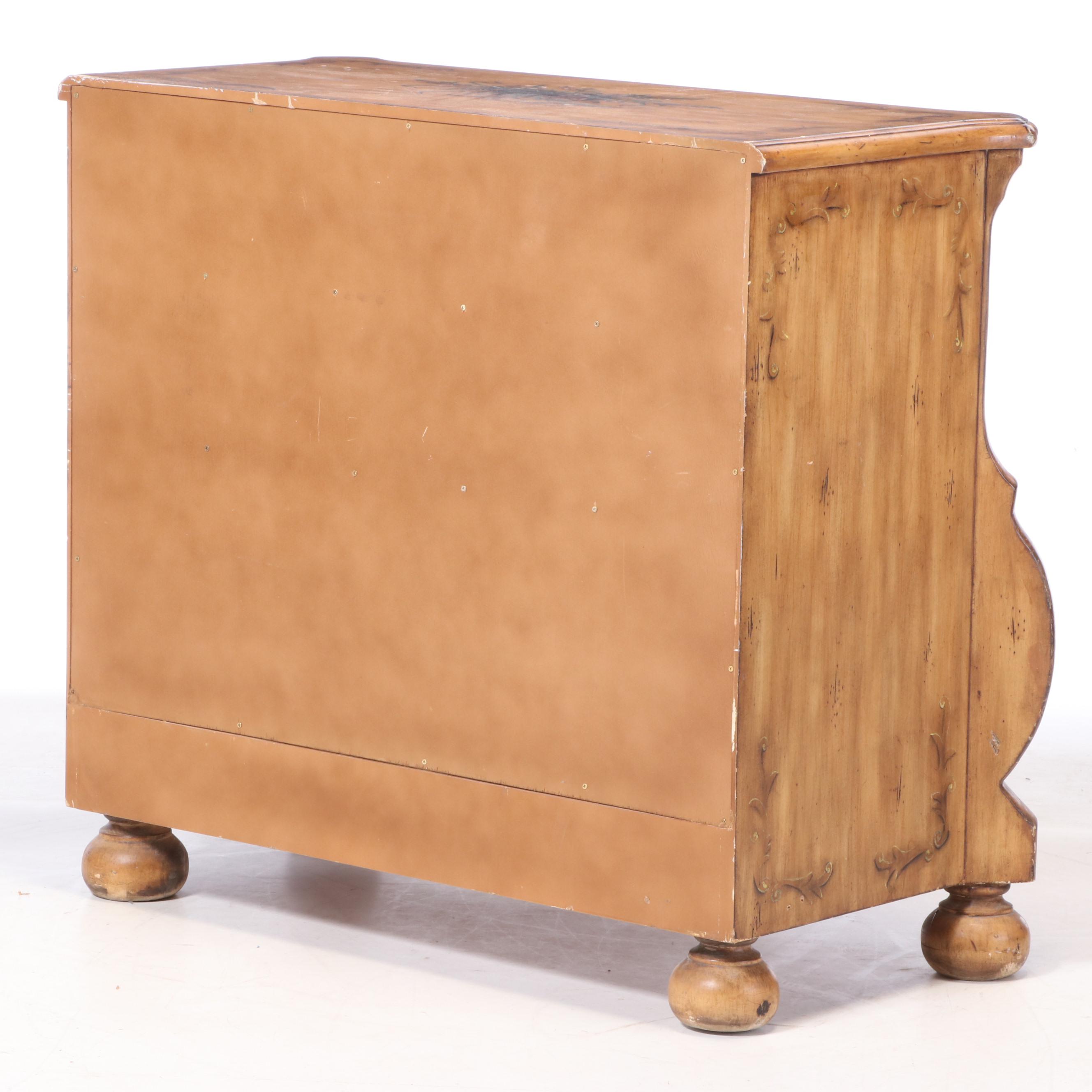 Schnadig Paint-Decorated Wood Chest of Drawers, Late 20th Century