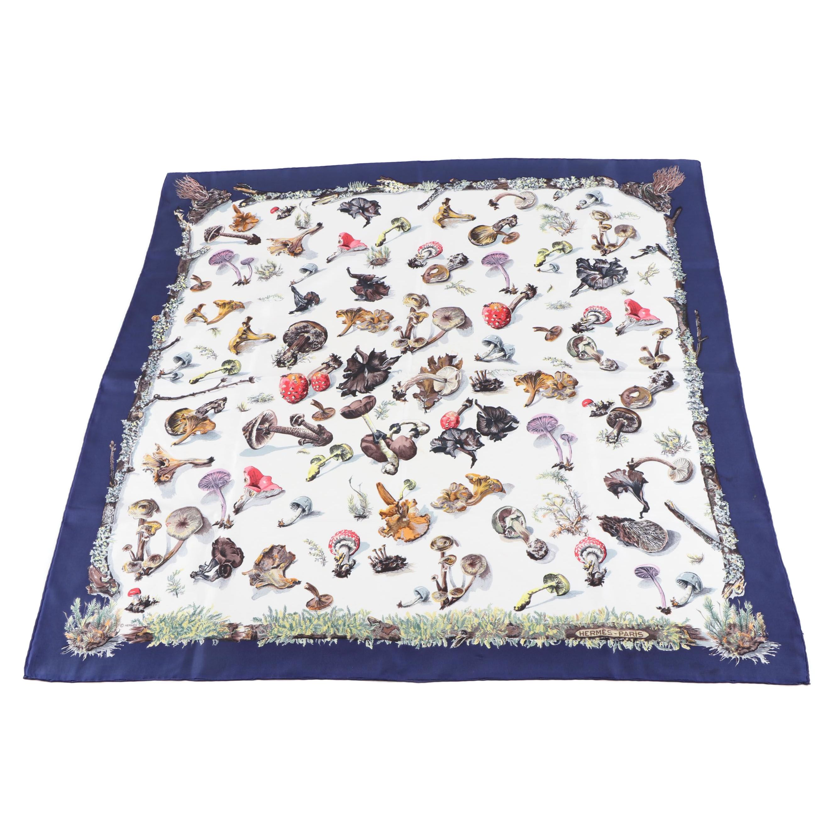 Hermès "Champignons" Silk Scarf