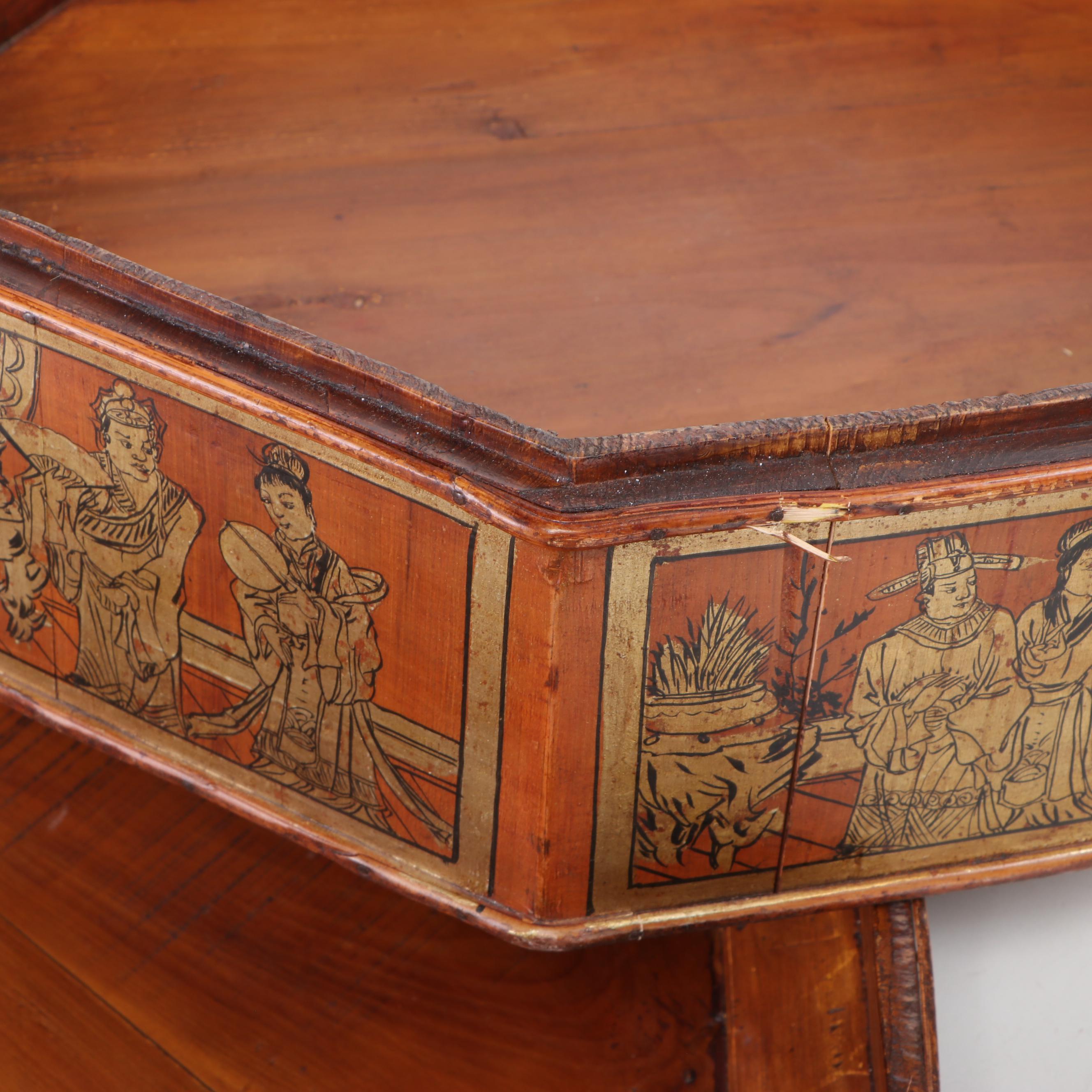 Antique Chinese Bamboo Wedding Basket