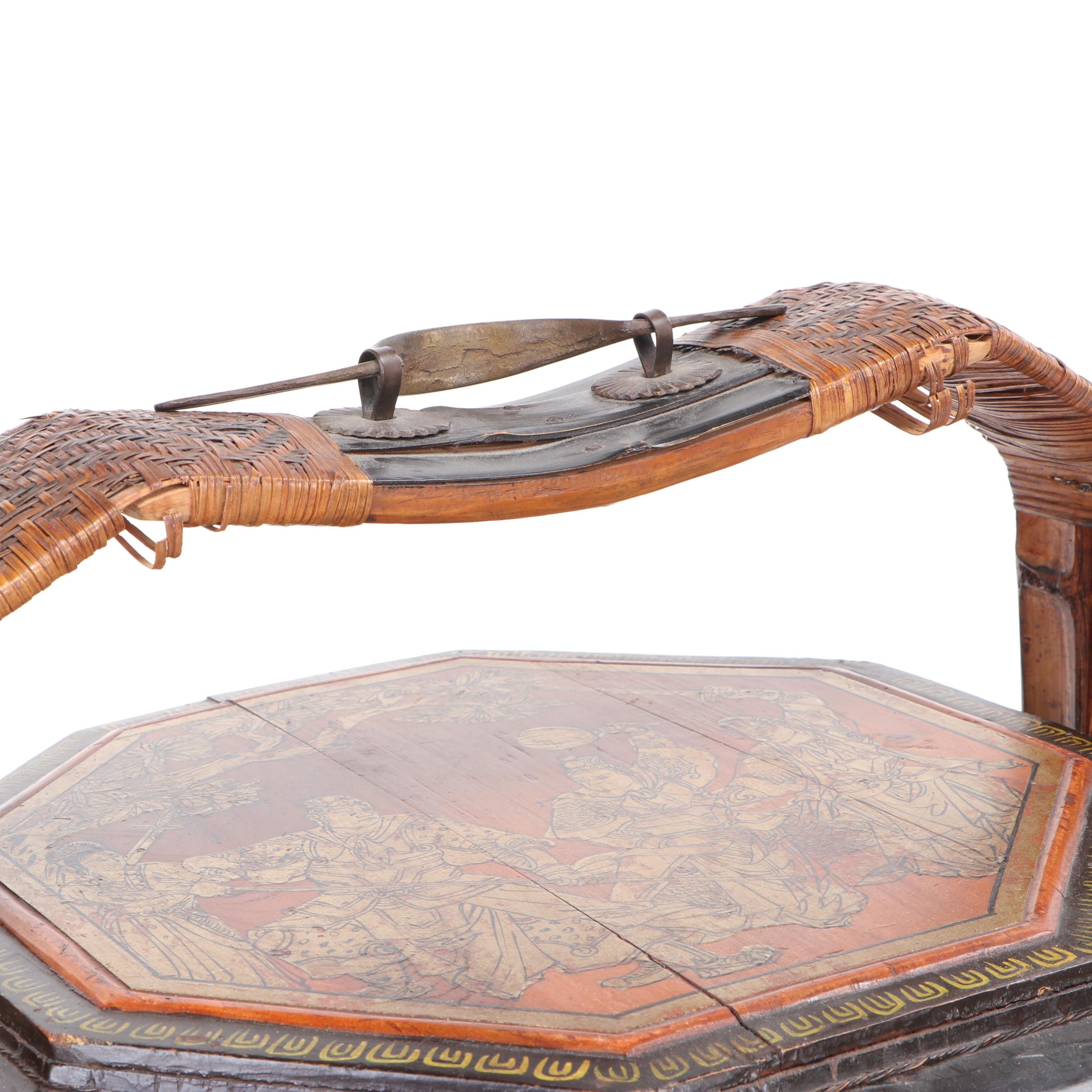 Antique Chinese Bamboo Wedding Basket