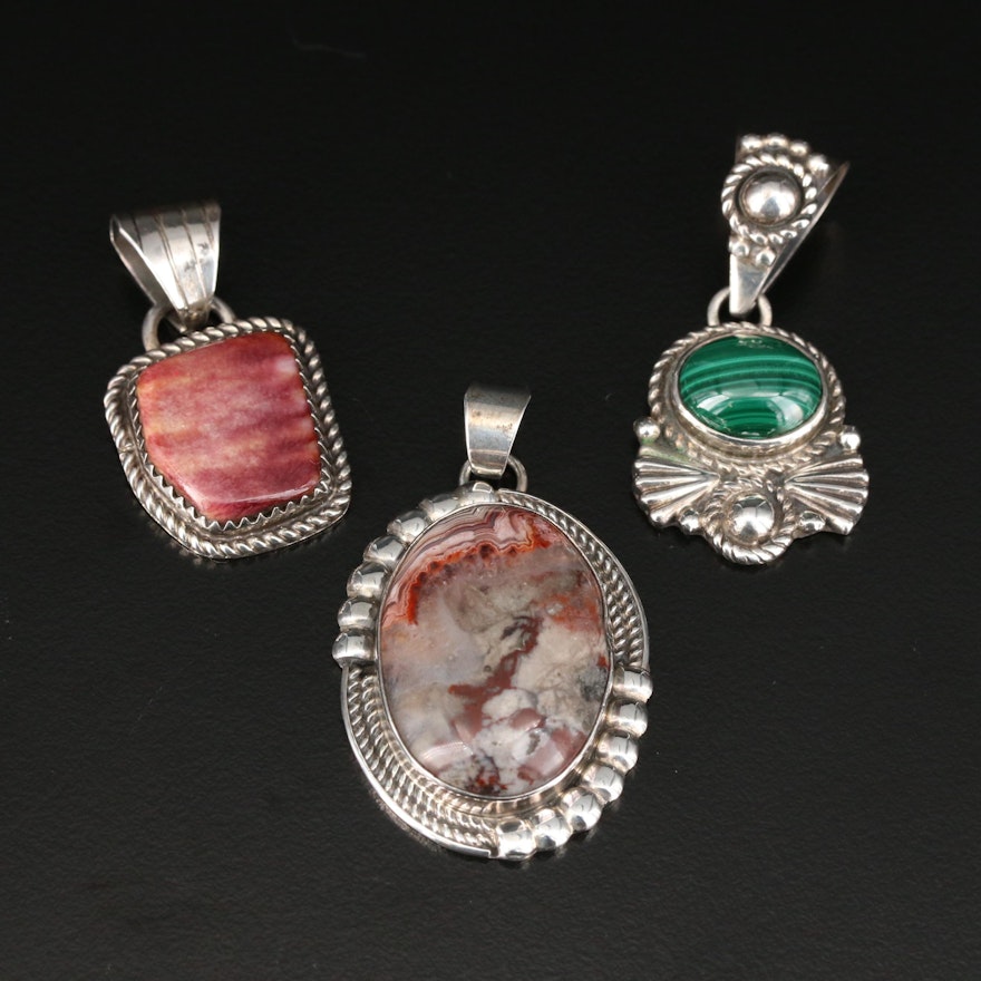 Sterling Silver Gemstone Pendants Featuring Southwestern and Navajo Artisans