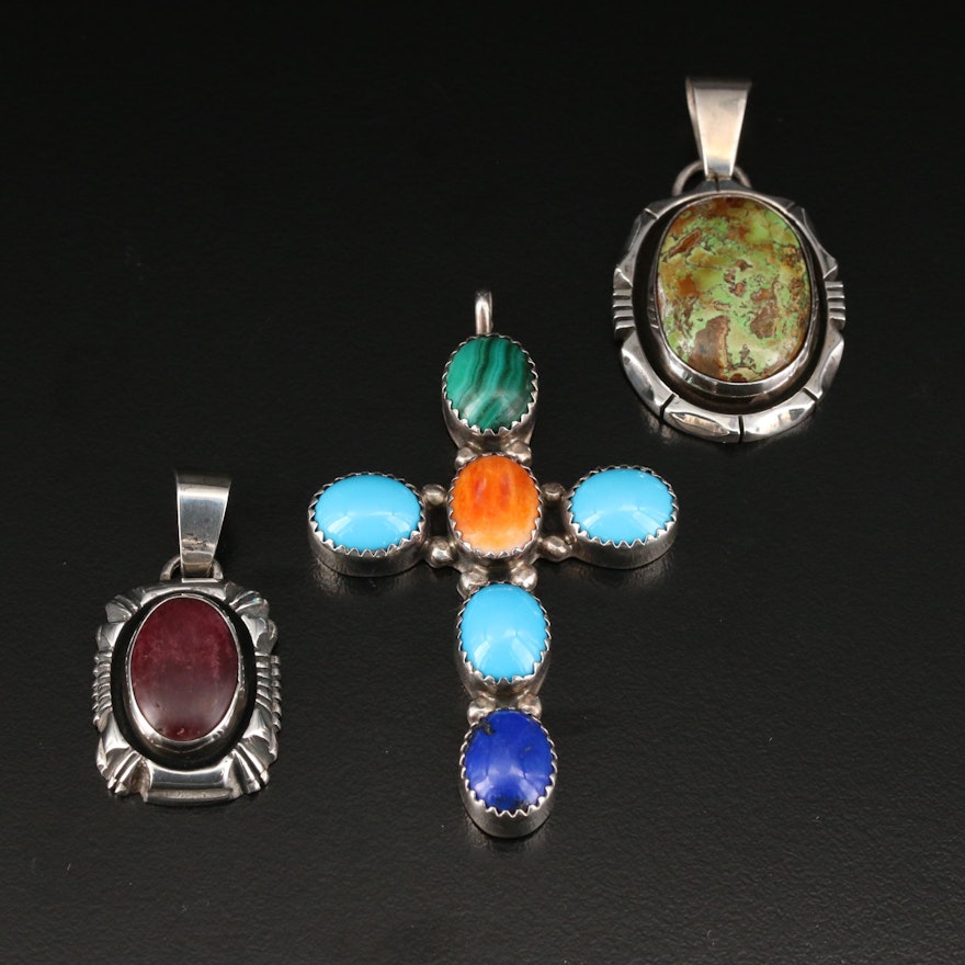 Jack Whitaker Southwest Shop Sterling Silver Gemstone Pendants