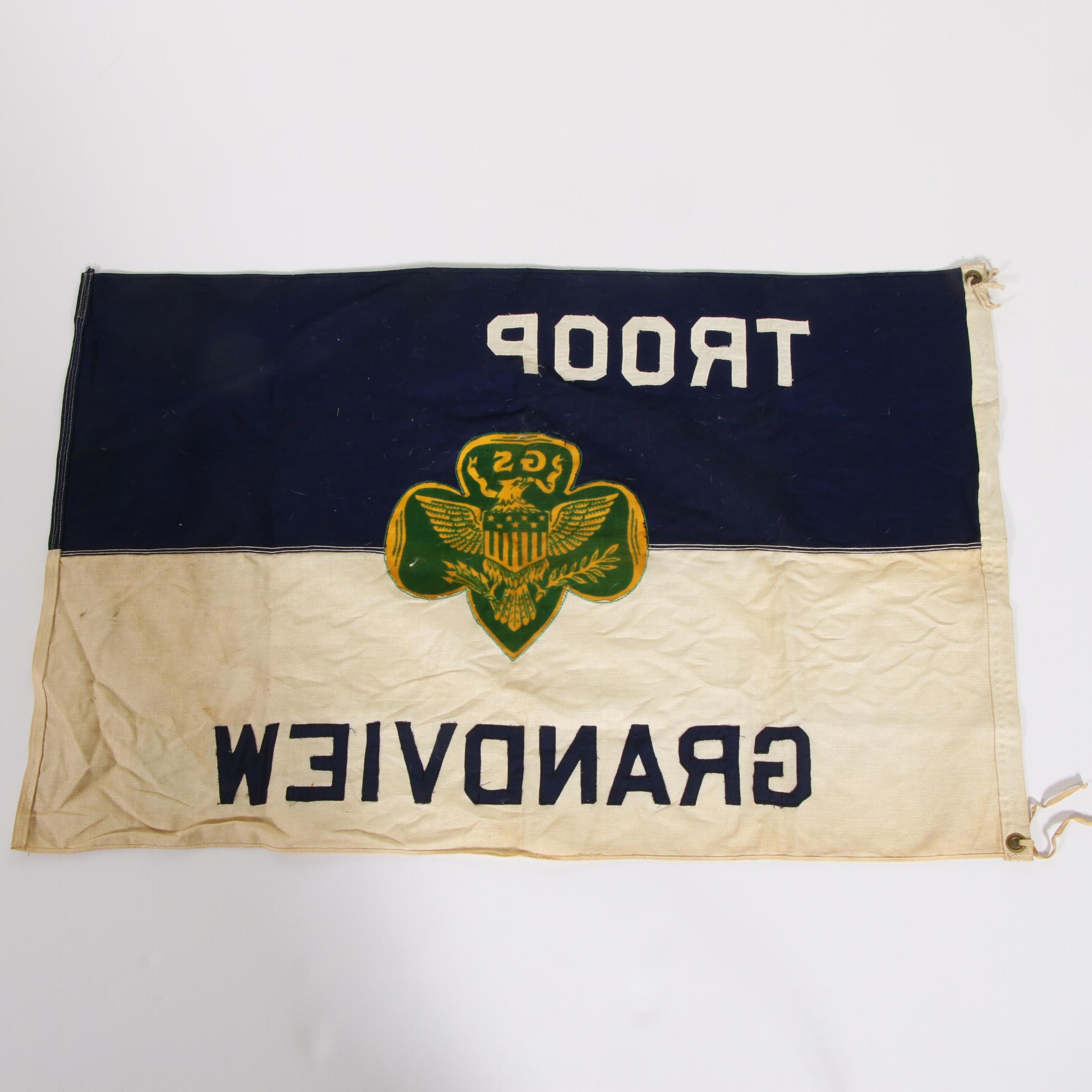 Girl Scout Troop Flag, Vintage