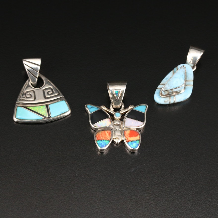 Southwestern Style Sterling Gemstone Pendants Featuring Betty Thomas Navajo Diné