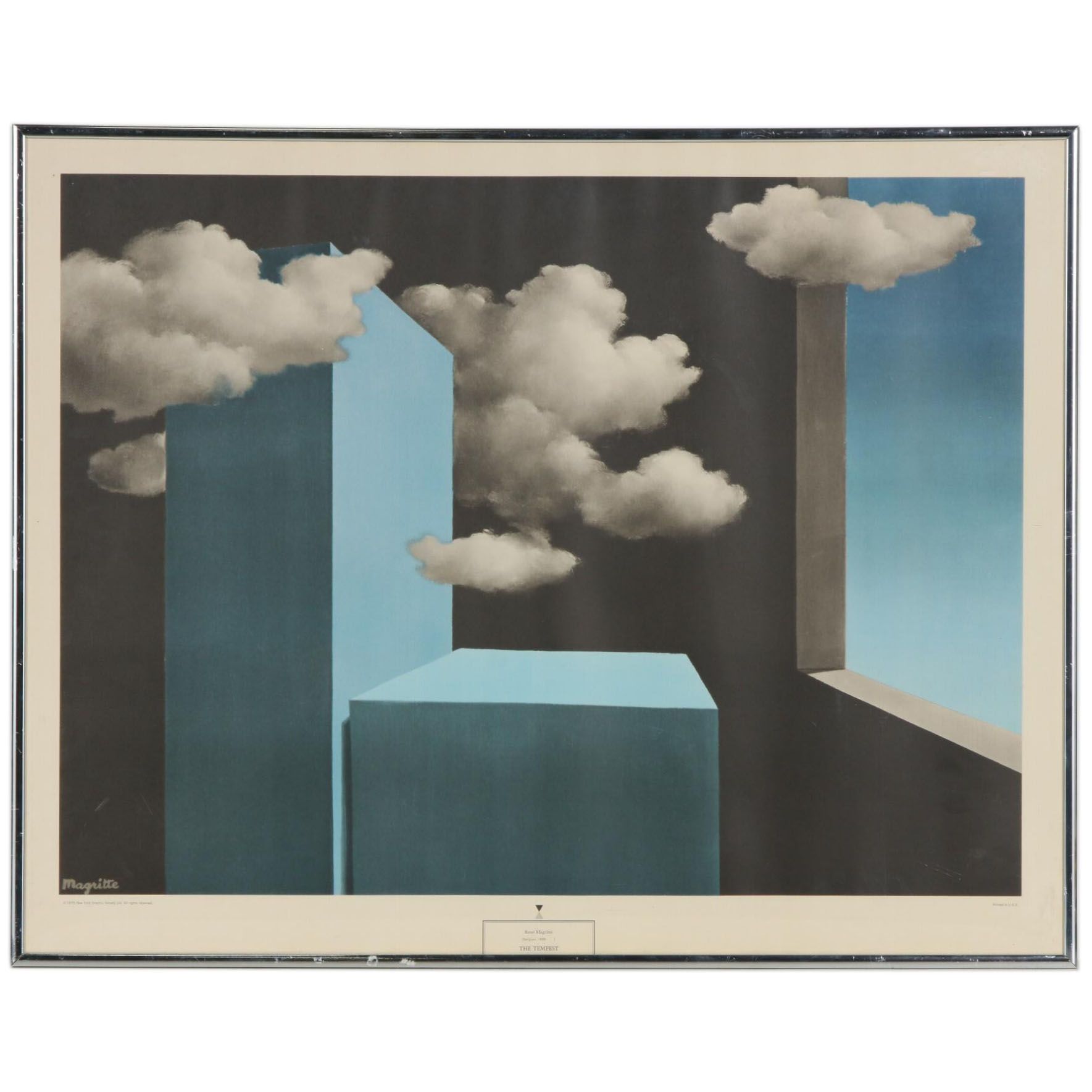 Lithograph After René Magritte "The Tempest"