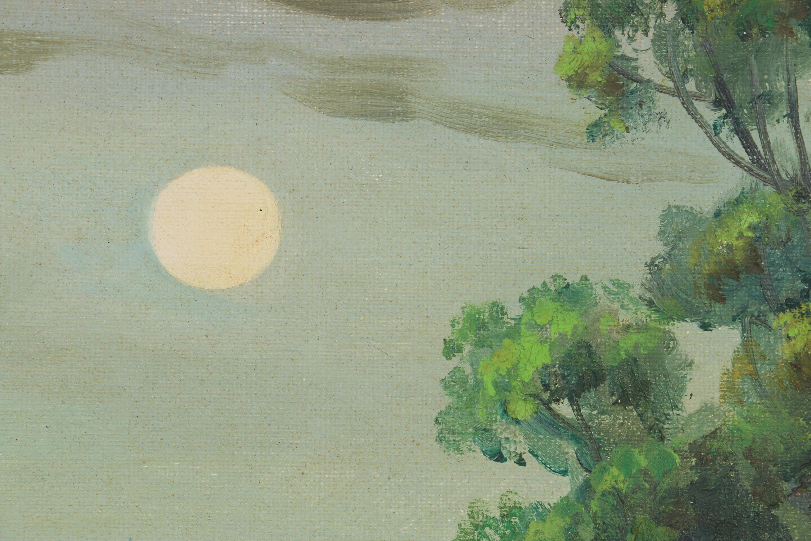 Toyosaku Saito River Landscape Oil Painting