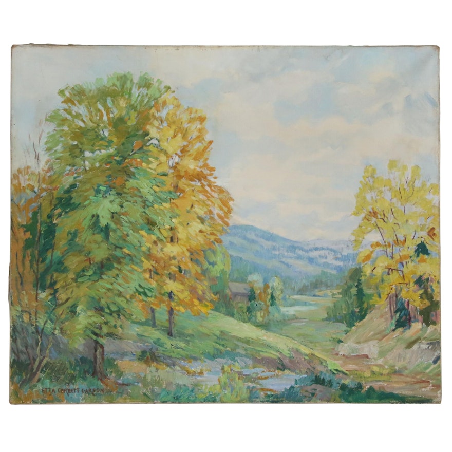 Etta Corbett Garson Landscape Oil Painting
