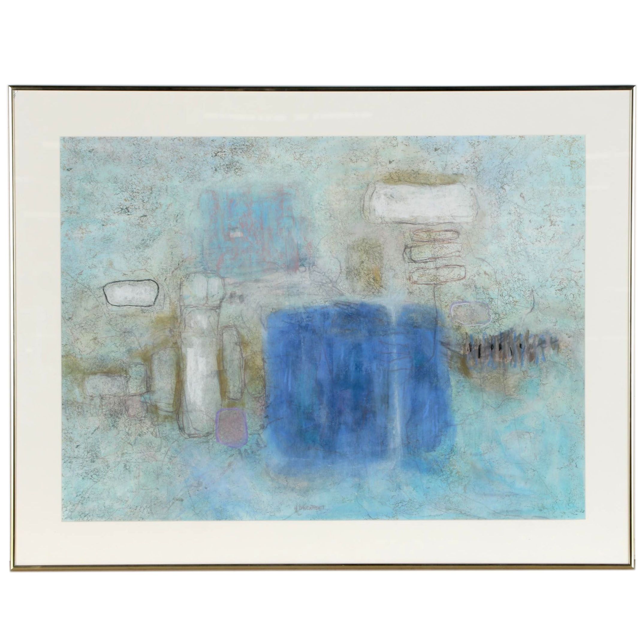 Houlgate Davenport Abstract Gouache Painting "Bare Bones I"