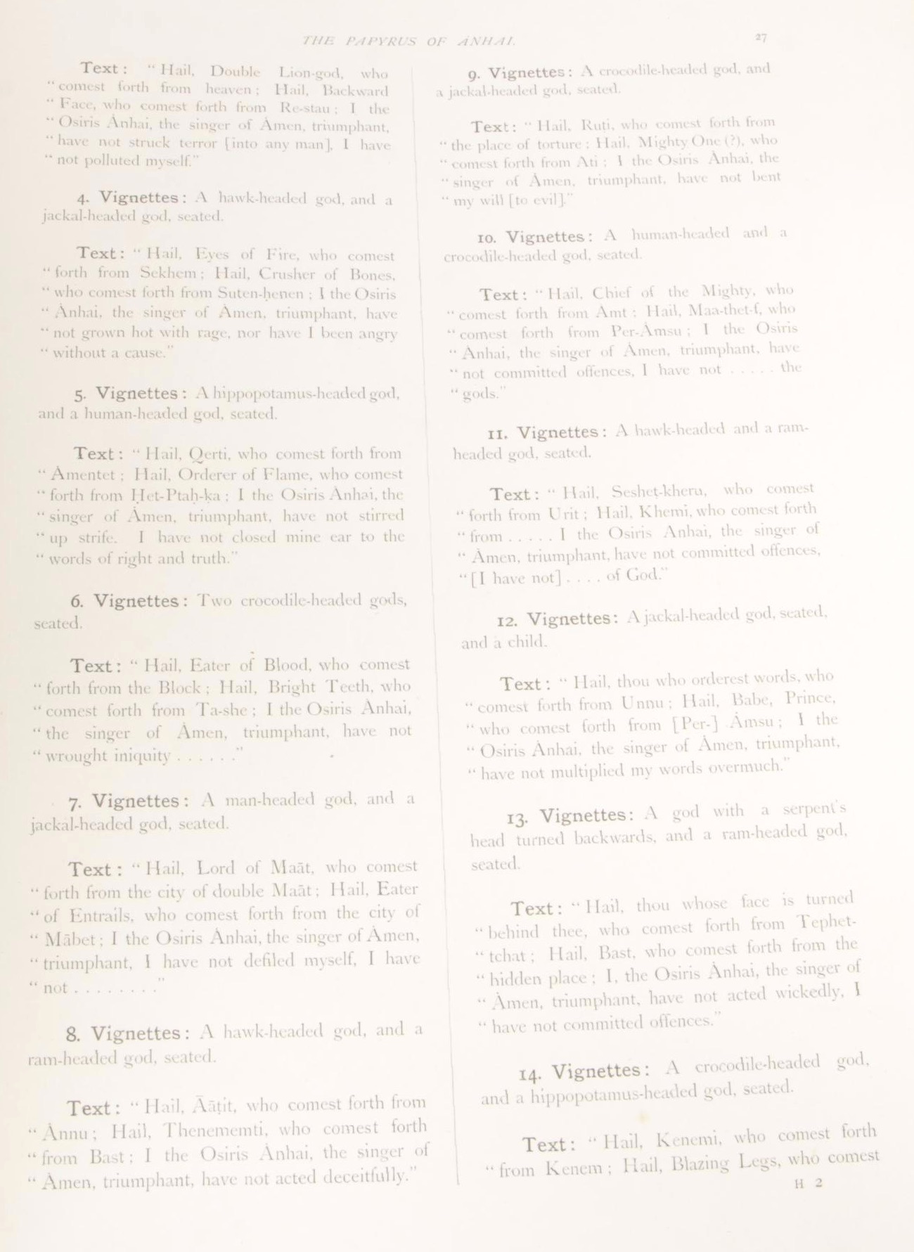 1899 "The Book of the Dead: Facsimiles of the Papyri of Hunefer, and Others"