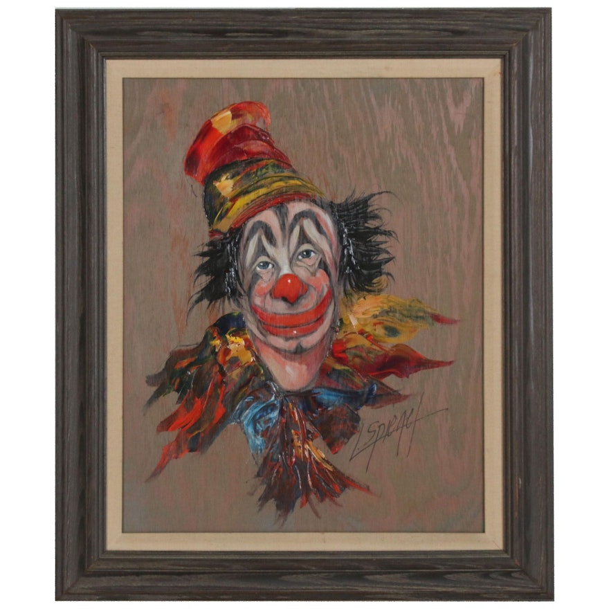 Louis Spiegel Clown Portrait Oil Painting