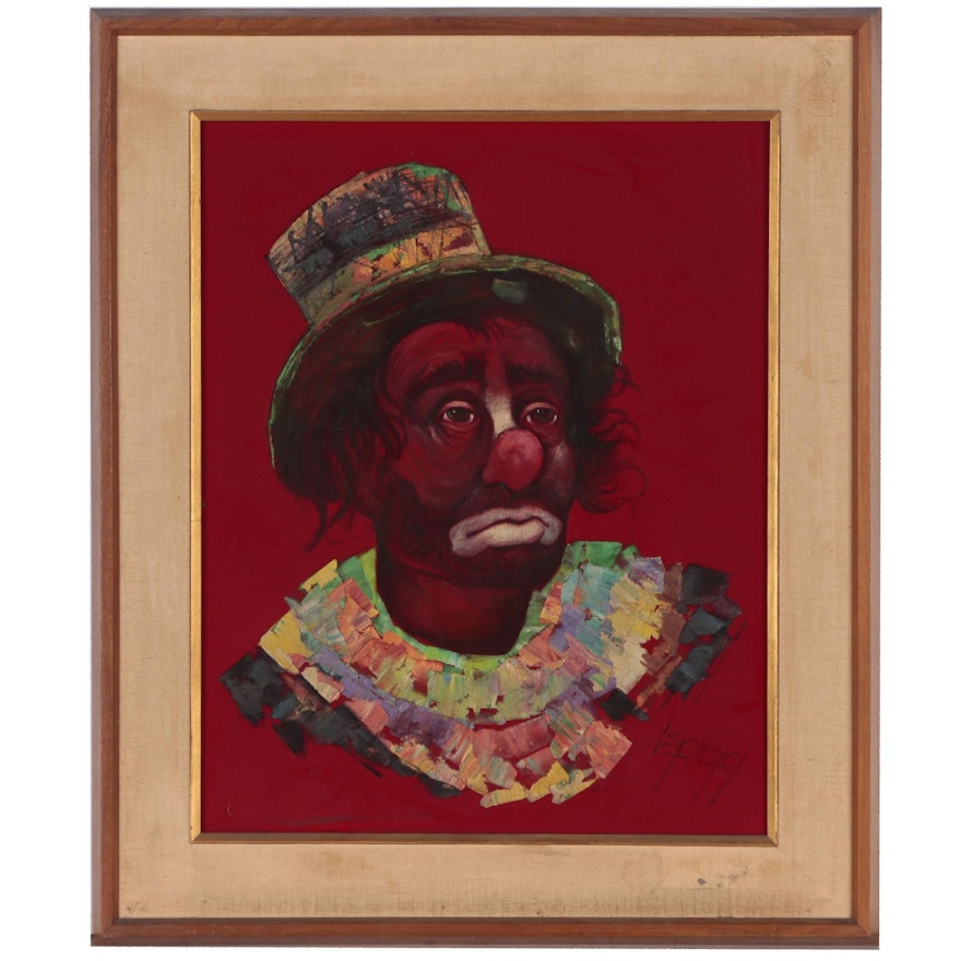 Louis Spiegel Clown Portrait Oil Painting